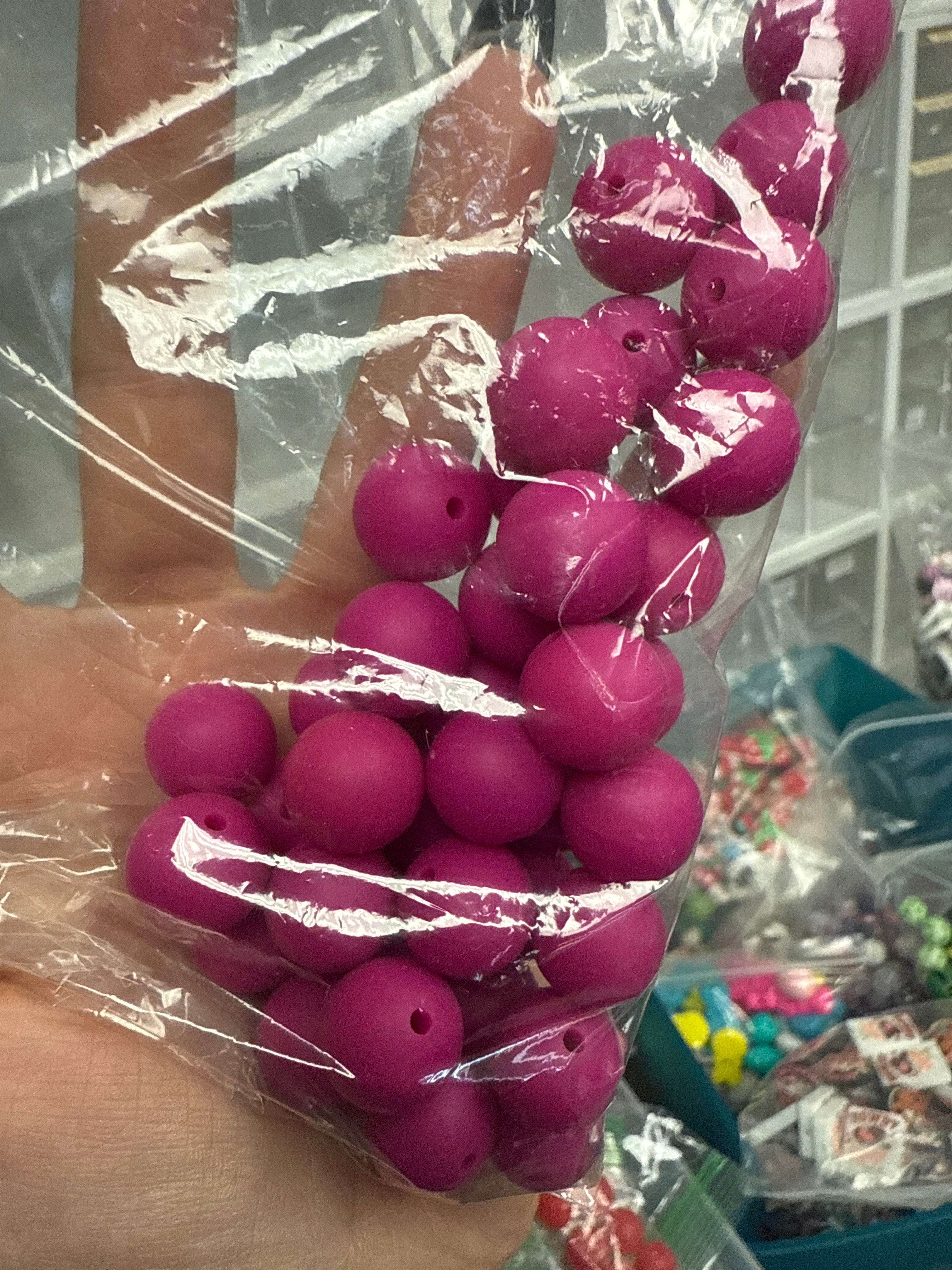 PACK OF 37 15MM PURPLE PINK