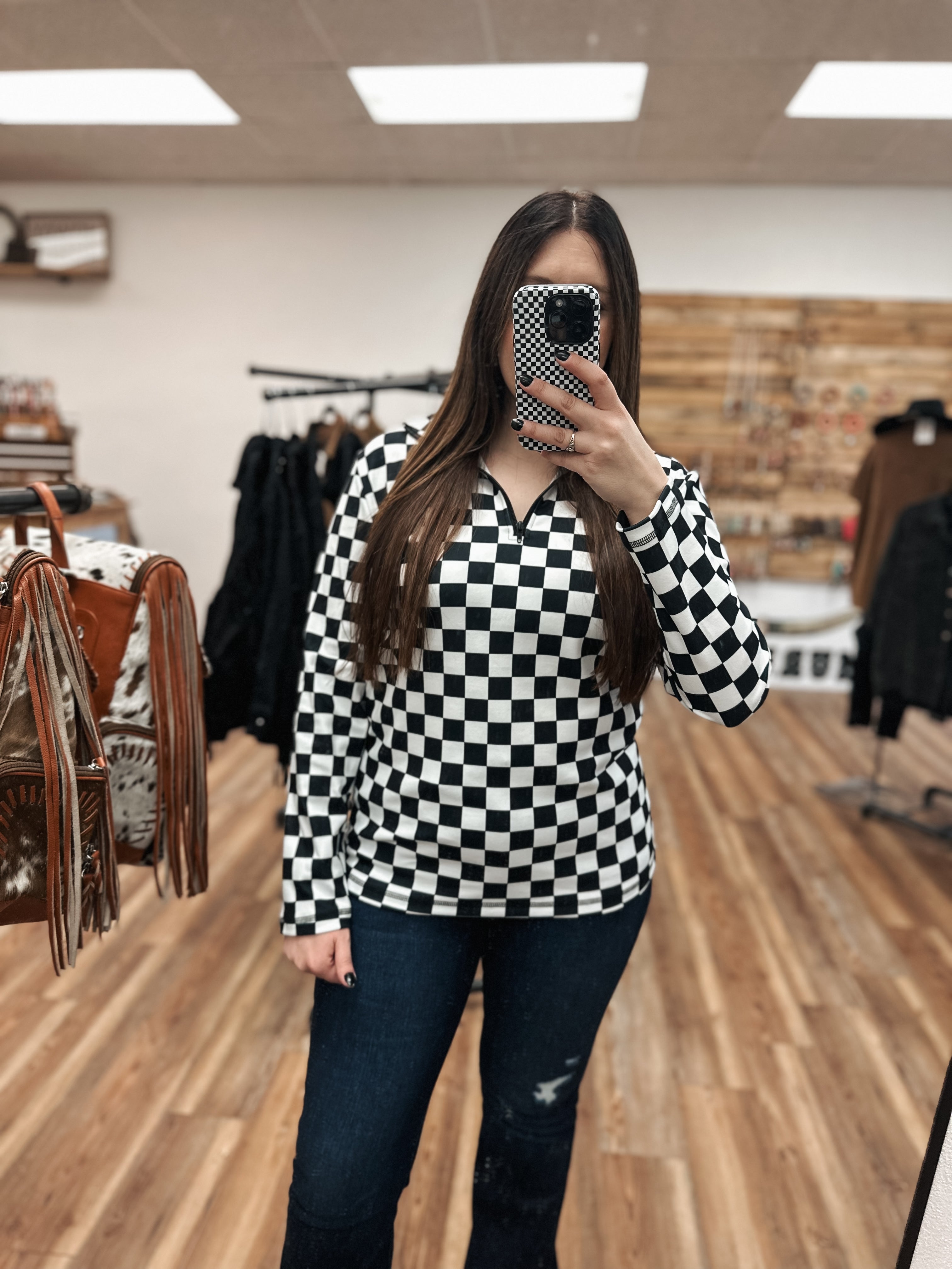 CHECKED IN PULLOVER