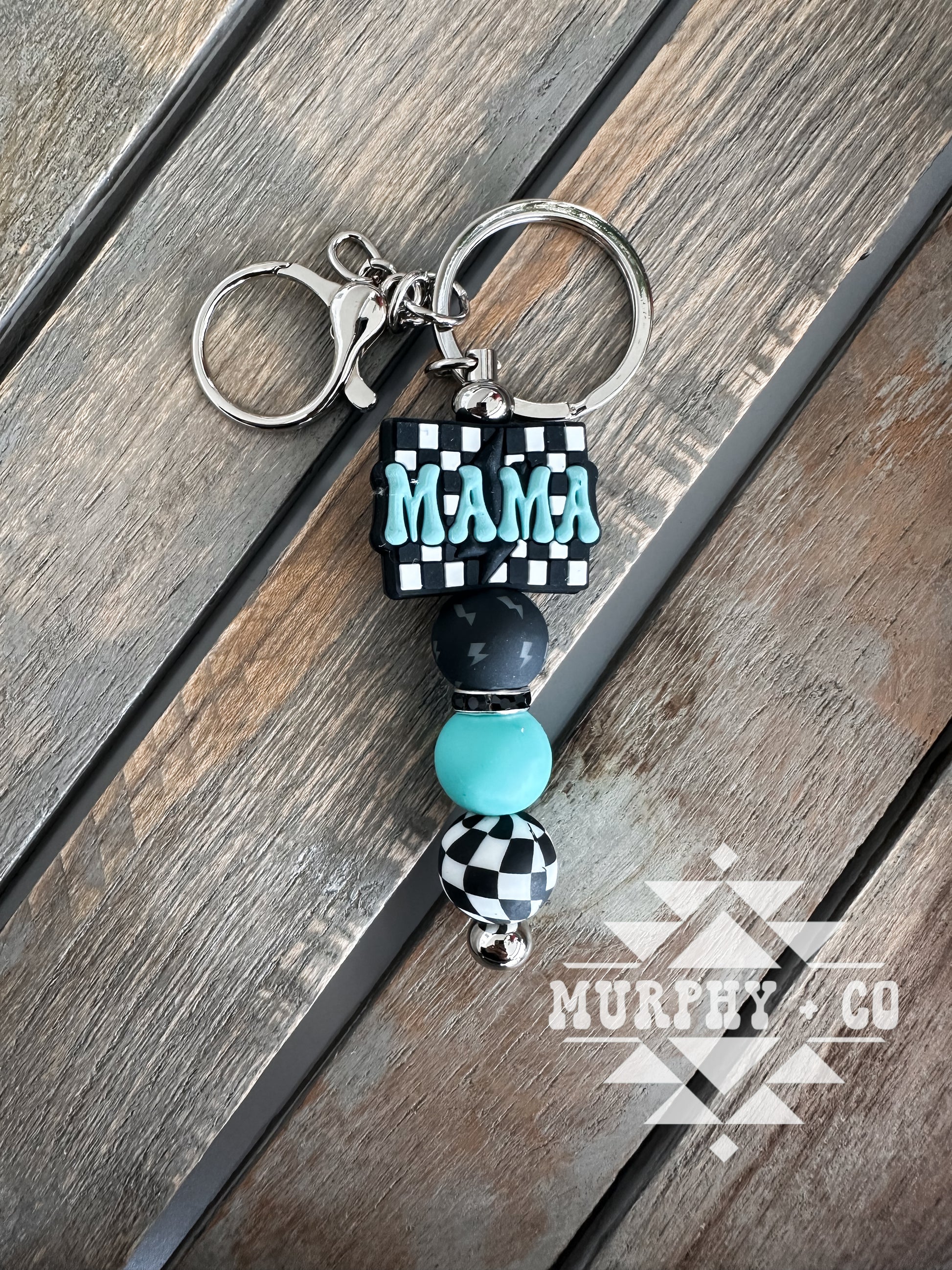 CHECKERED MAMA MINI KEYCHAIN