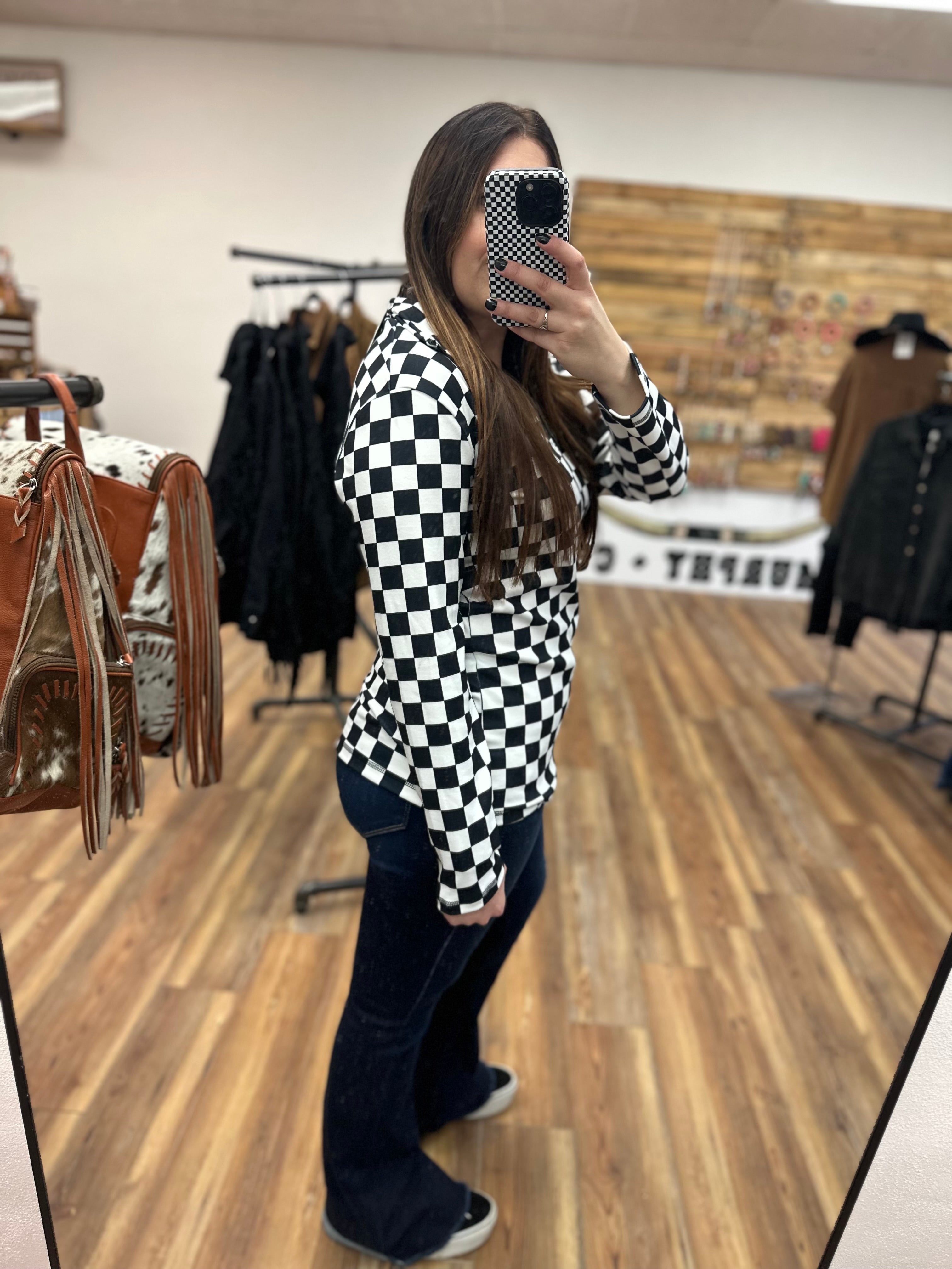 CHECKED IN PULLOVER