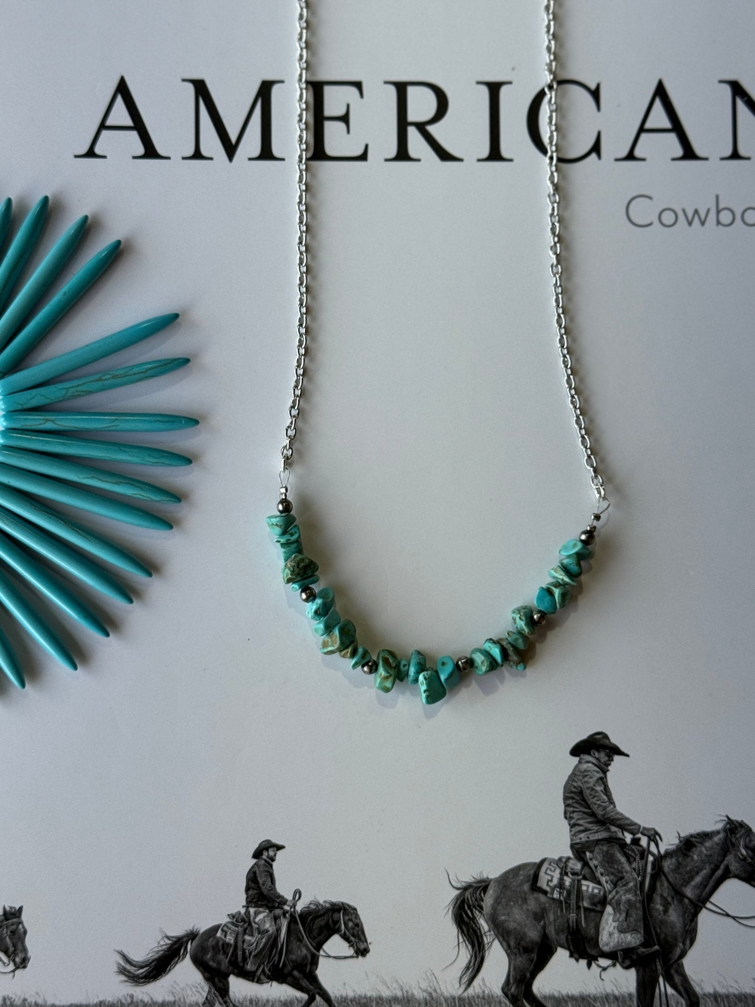 Authentic Turquoise Chips Chain Necklace