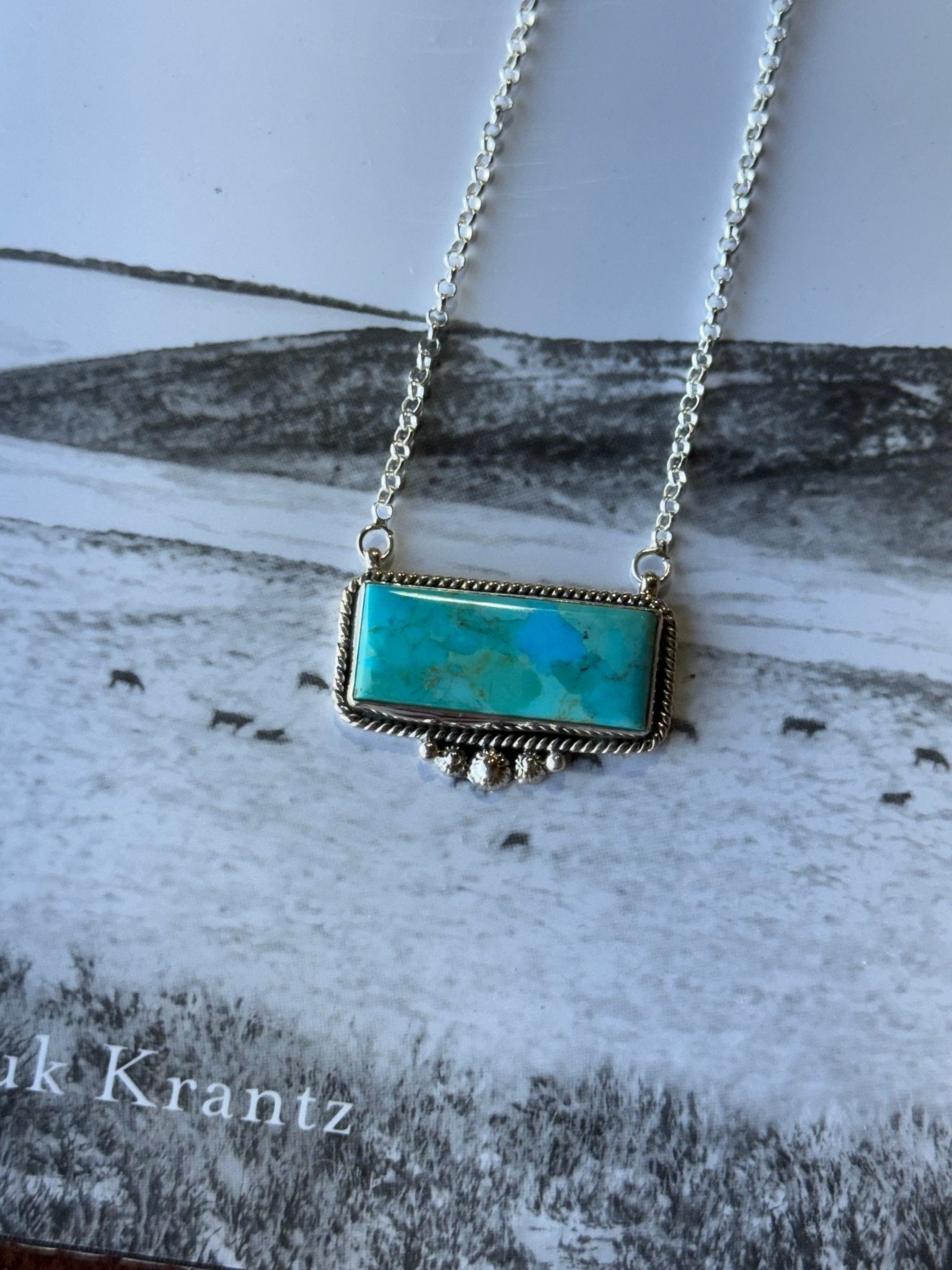 Authentic Western Turquoise Bar Necklace
