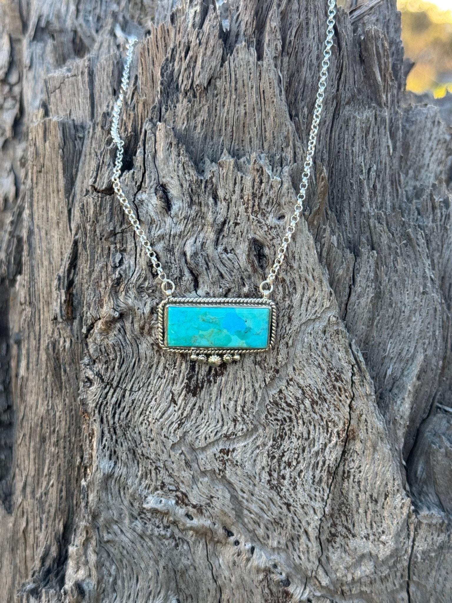 Authentic Western Turquoise Bar Necklace
