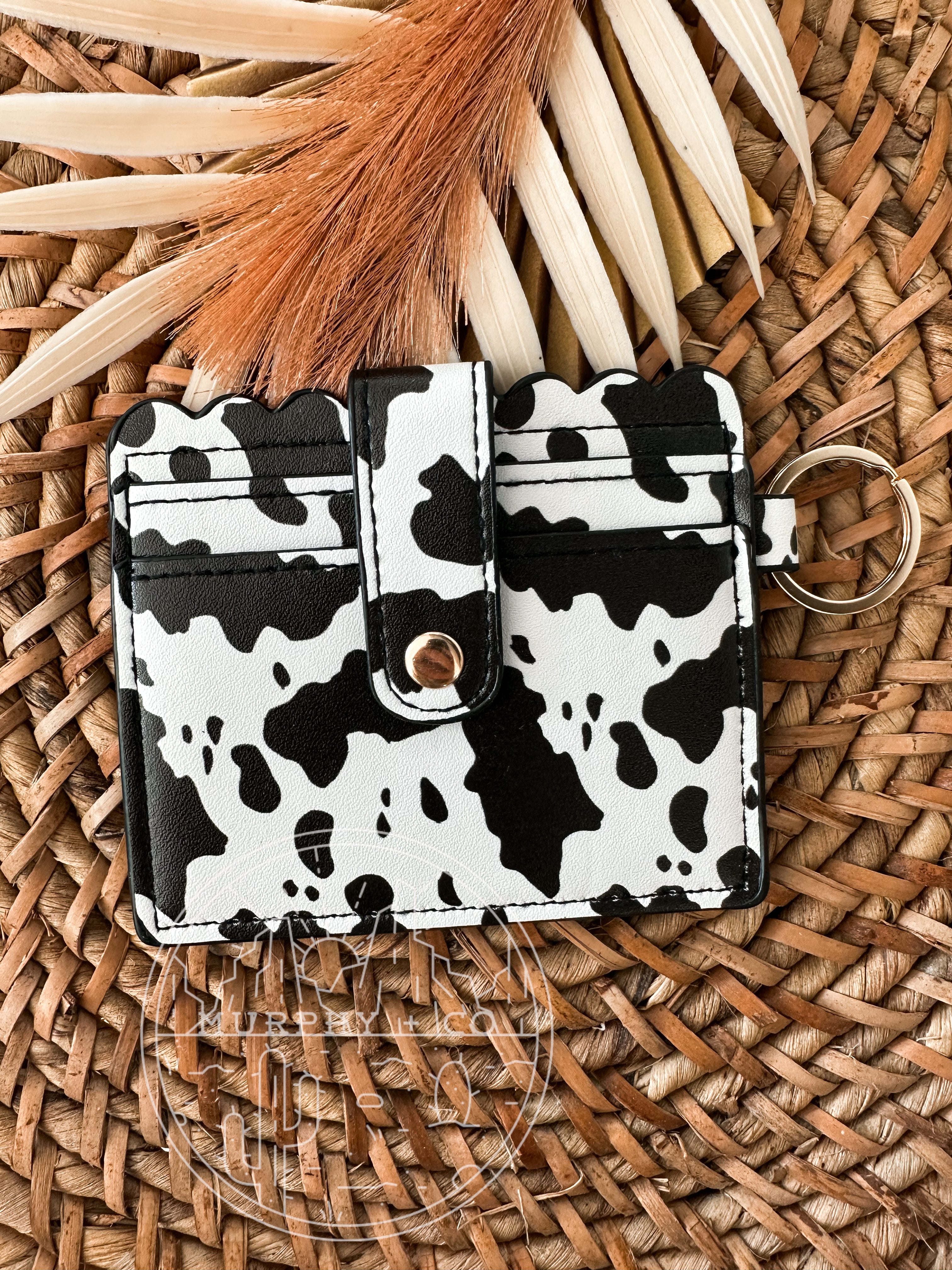 BLACK COWPRINT WALLET