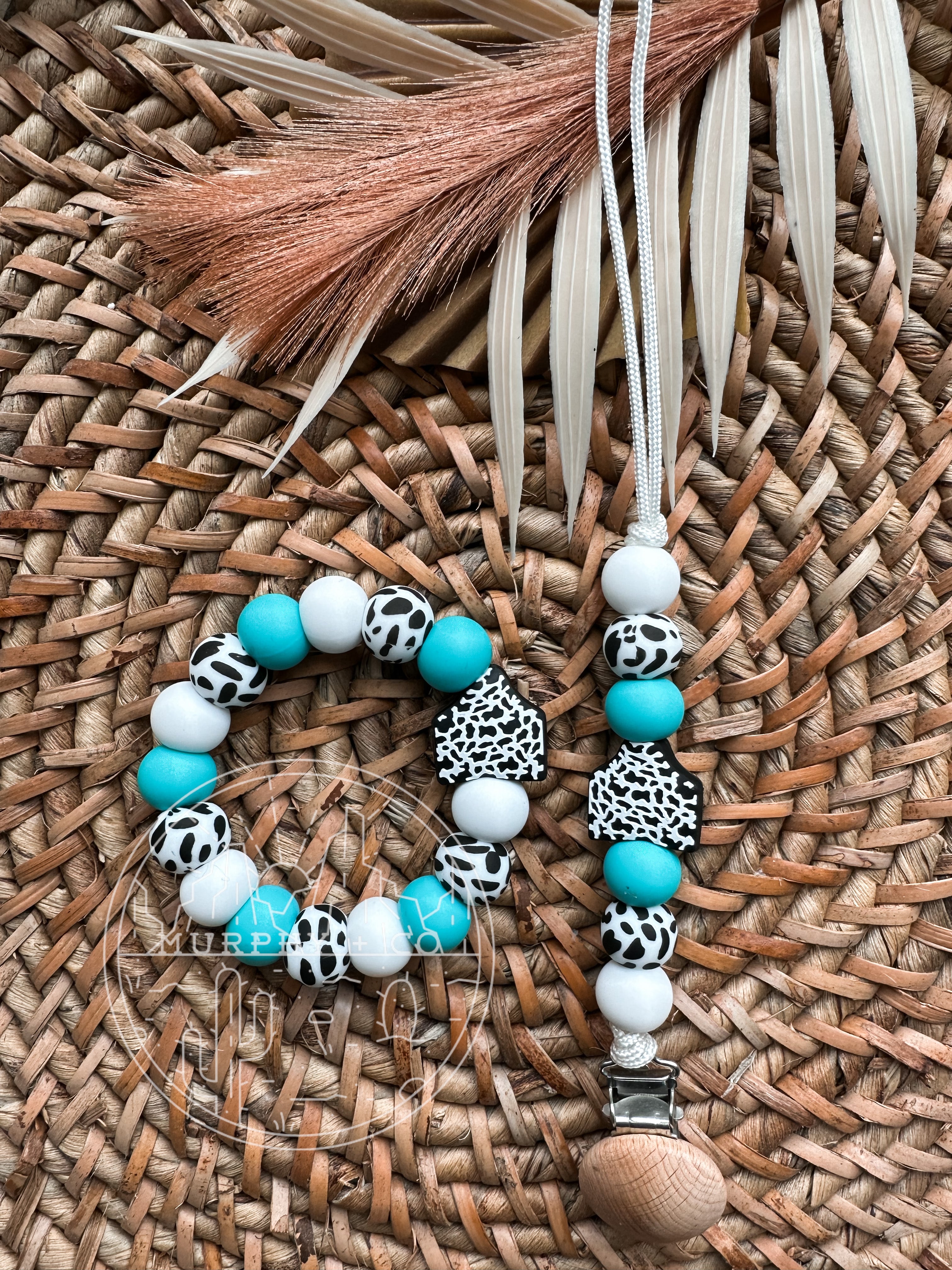 BLACK COW TAG TEETHING SET