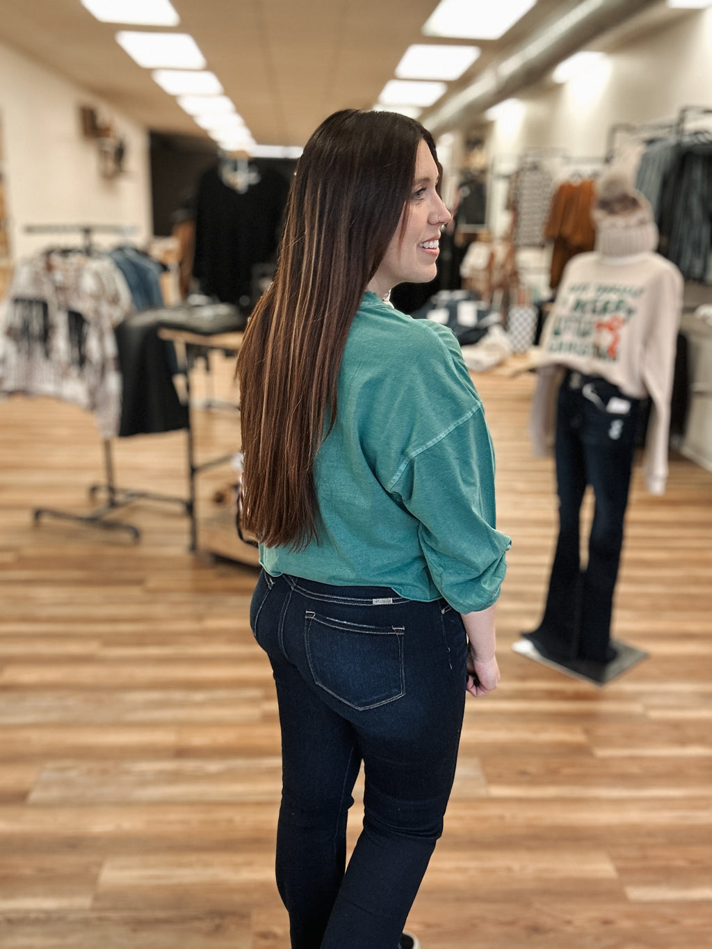 THE NOMAD TOP - DARK GREEN