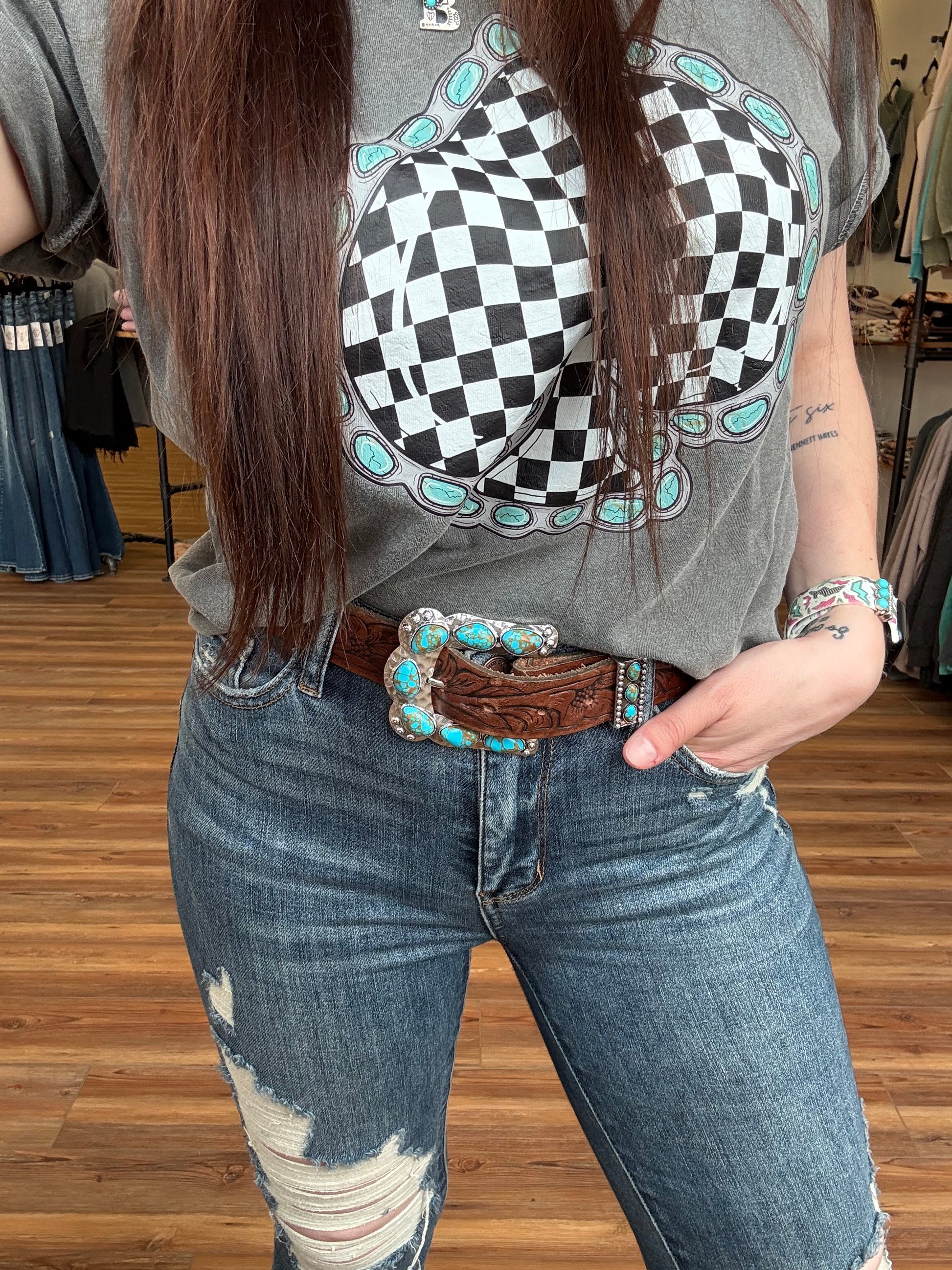 TURQUOISE BELT BUCKLE