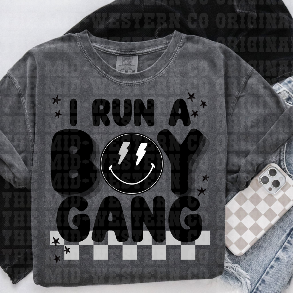 RUN A BOY GANG GRAPHIC SHIRT OR SWEATSHIRT
