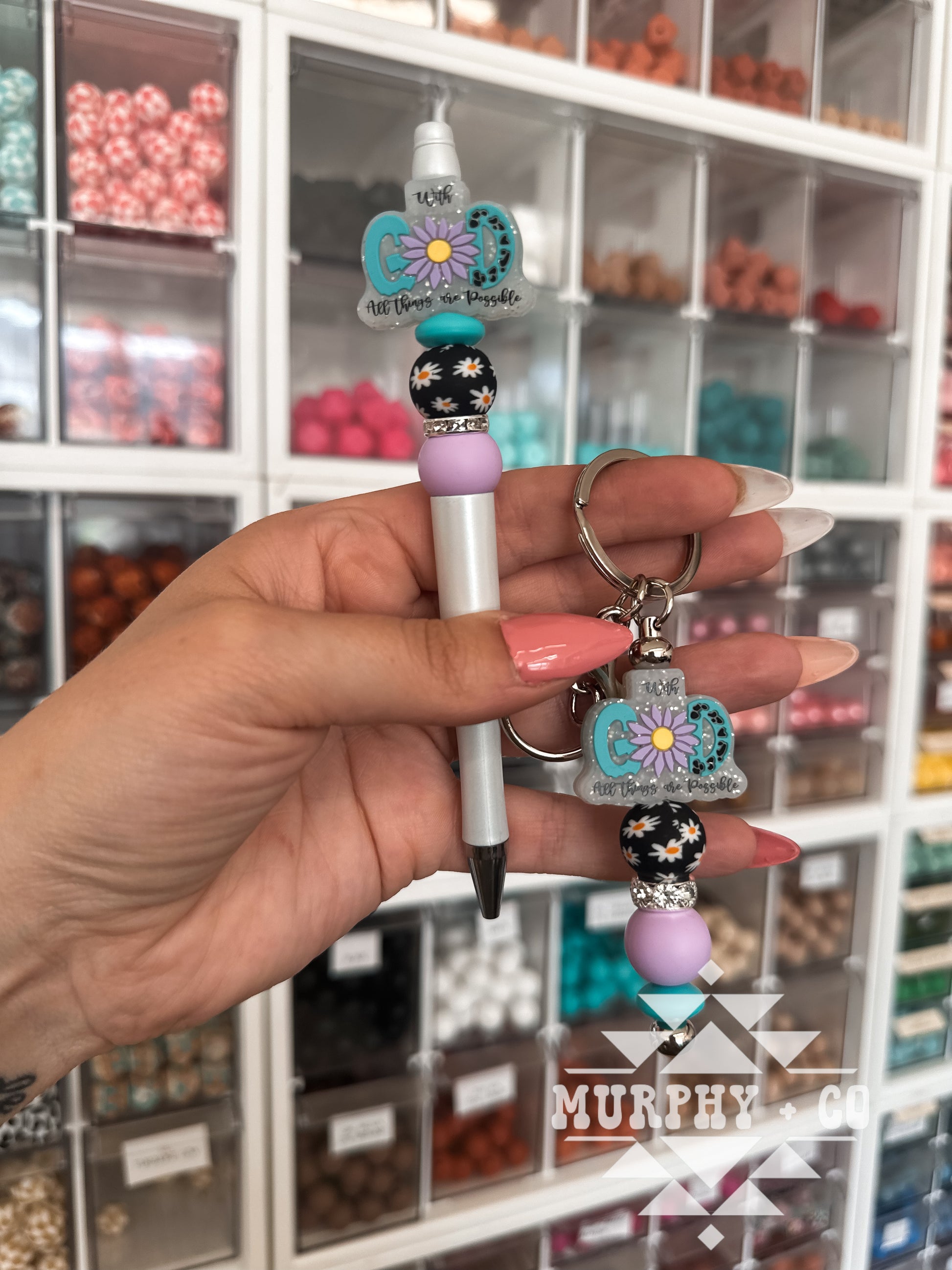 WITH GOD ALL THINGS ARE POSSIBLE PEN + MINI KEYCHAIN