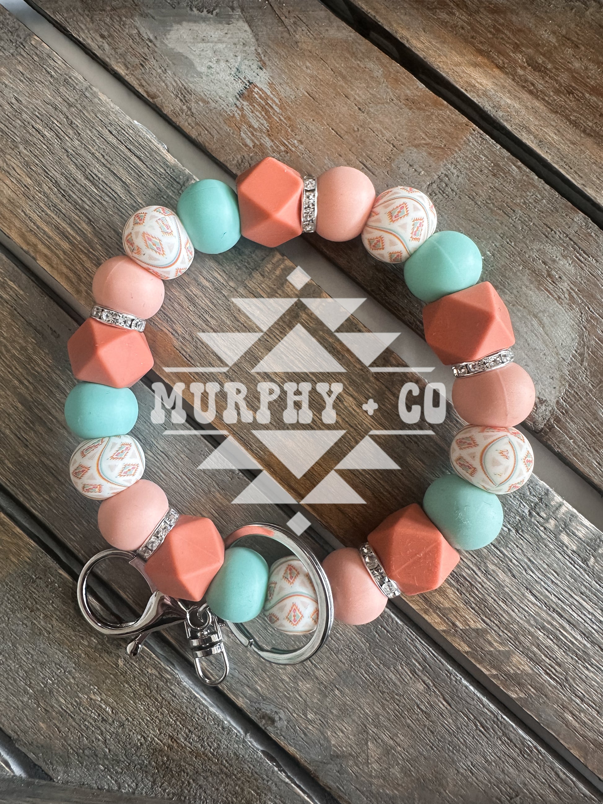 PEACH + MINT AZTEC WRISTLET