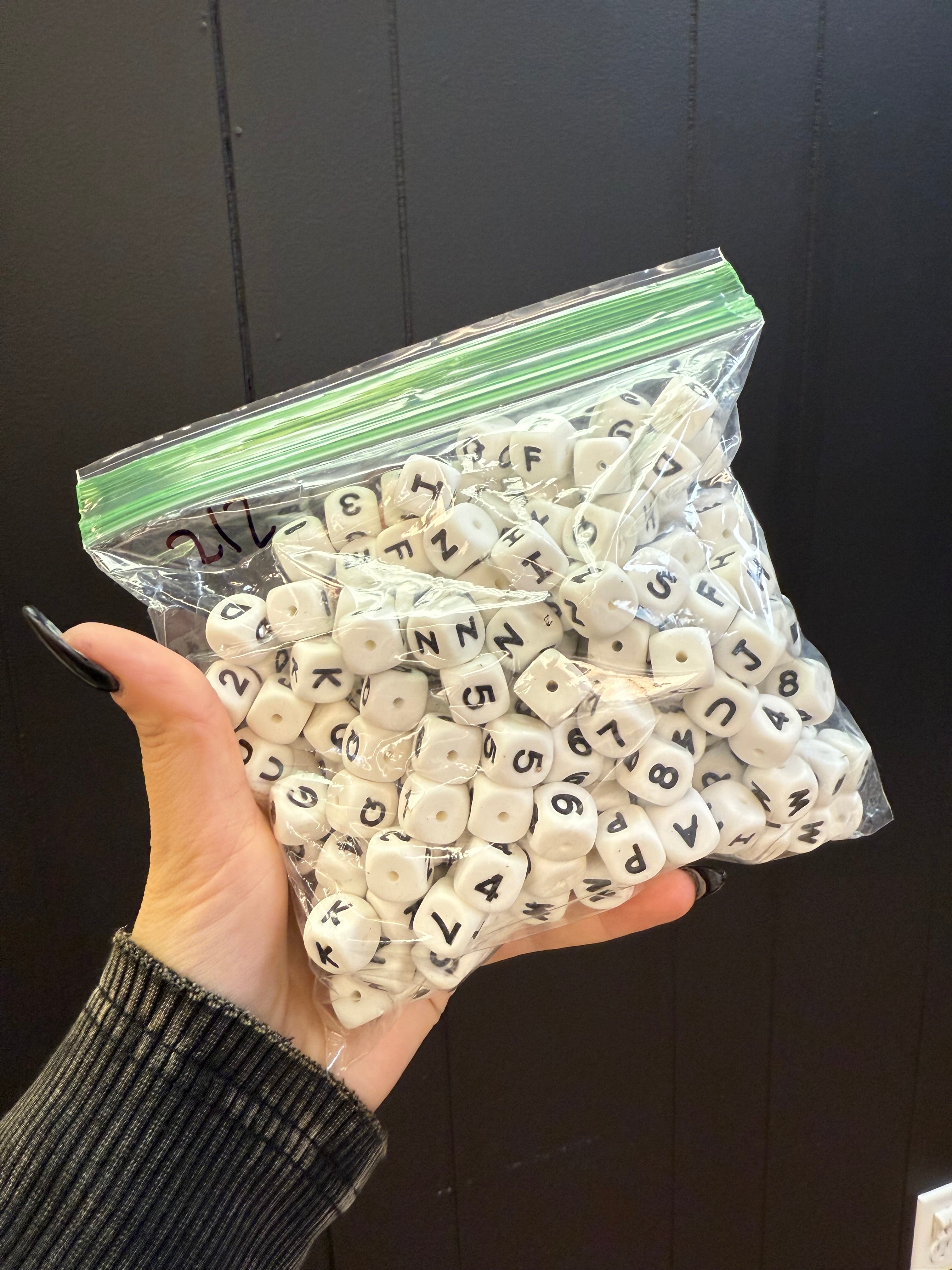 PACK OF 212 WHITE LETTER BEADS