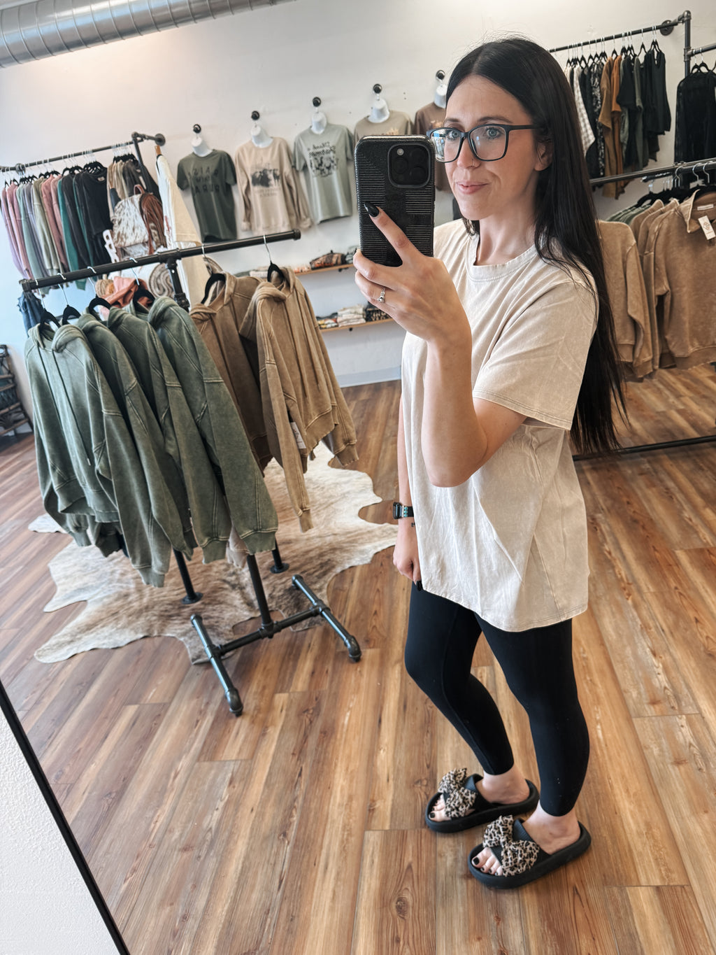 OVERSIZED MINERAL WASH TEE - SAND BEIGE