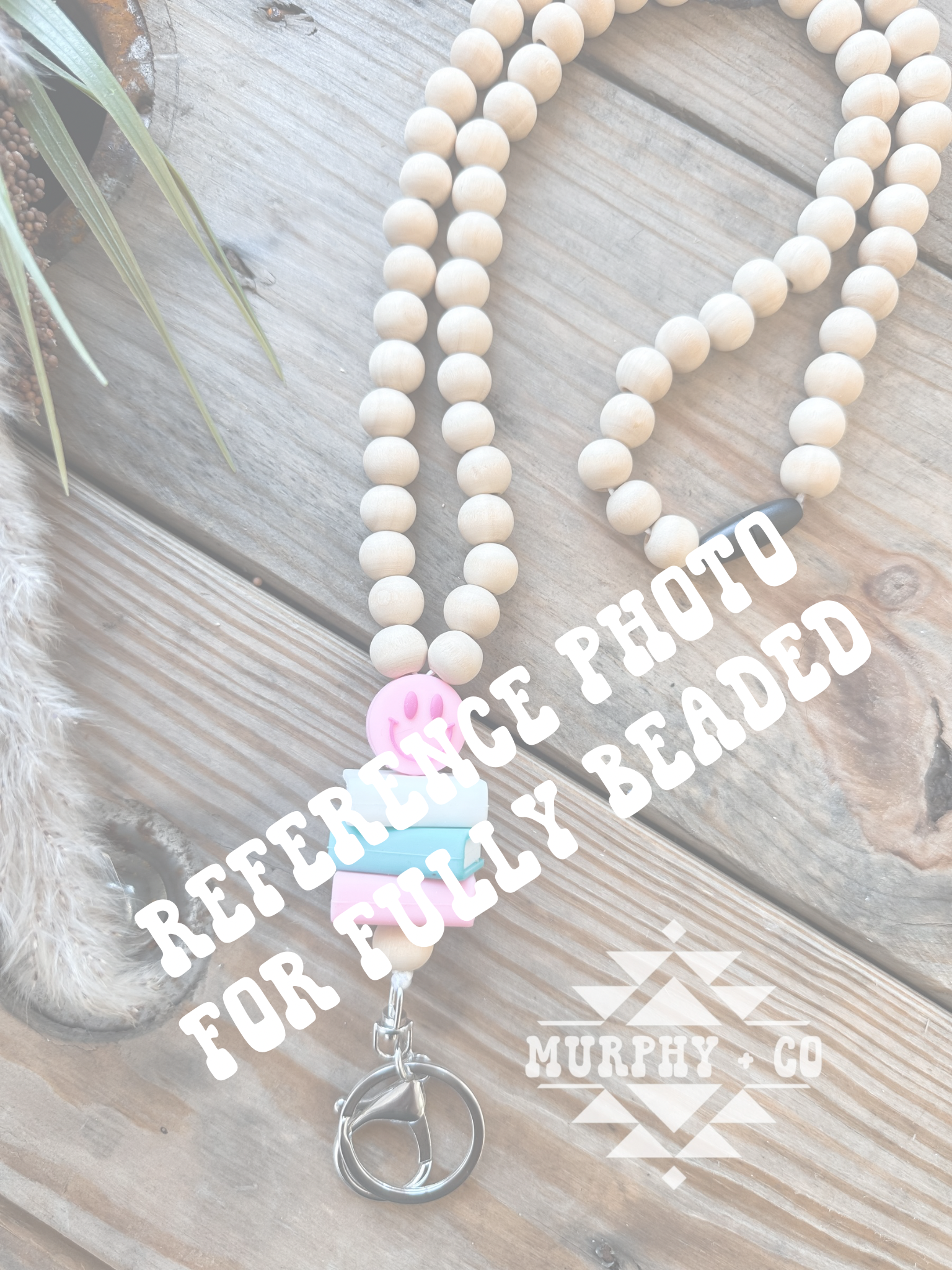 RUST + WOOL AZTEC COW TAG LANYARD