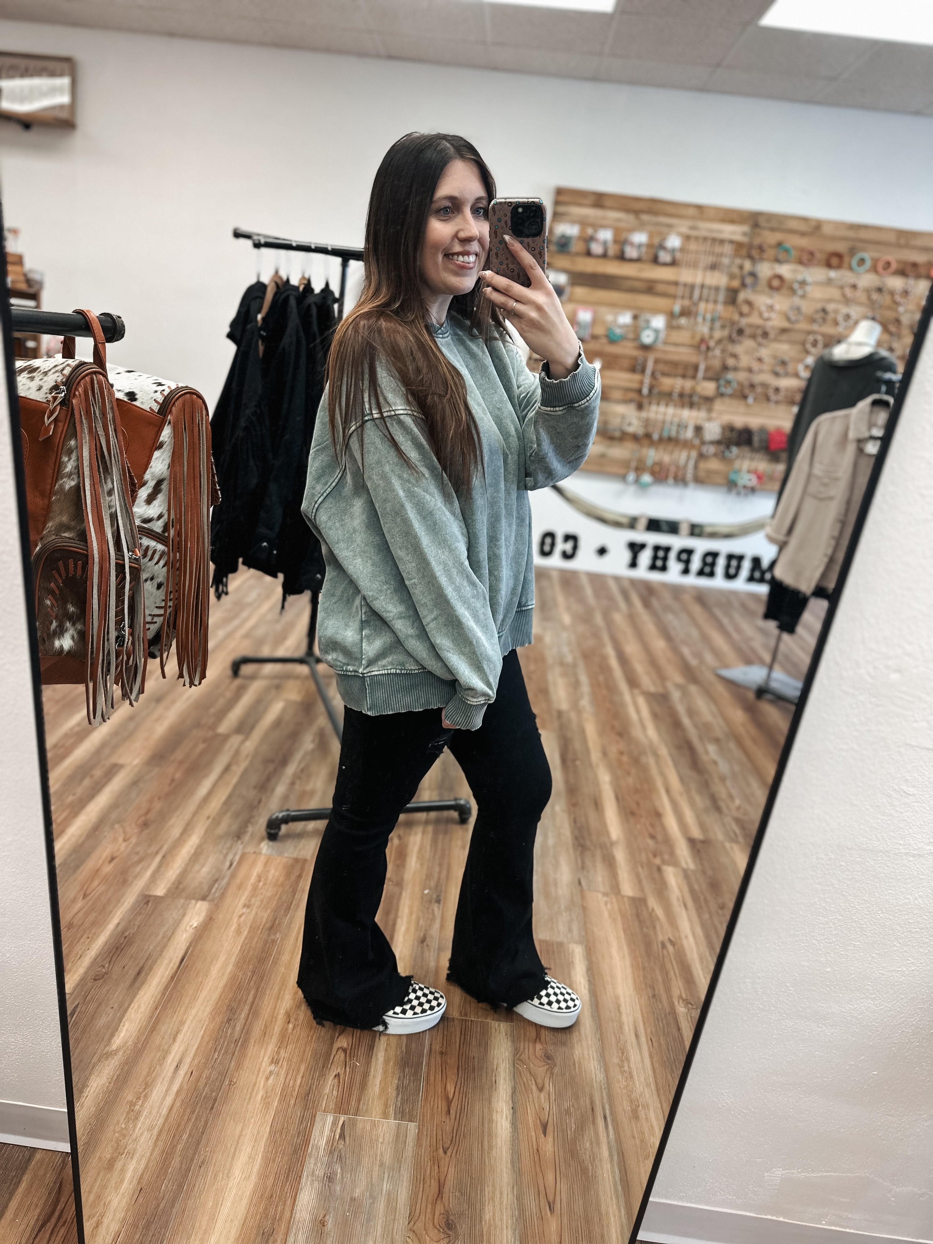 OVERSIZED FLEECE PULLOVER - ASH JADE