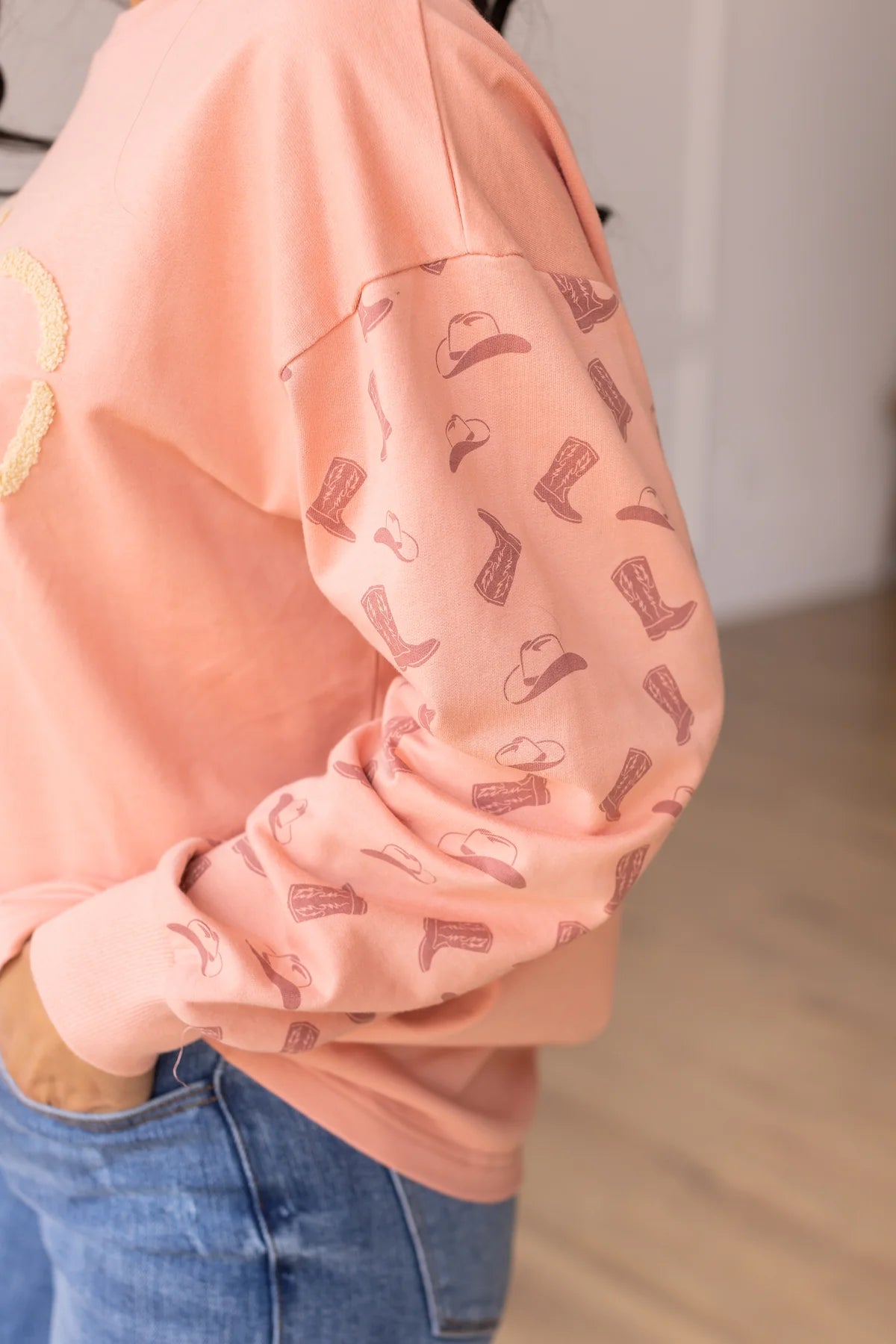 YEEHAW BLUSH PINK PULLOVER