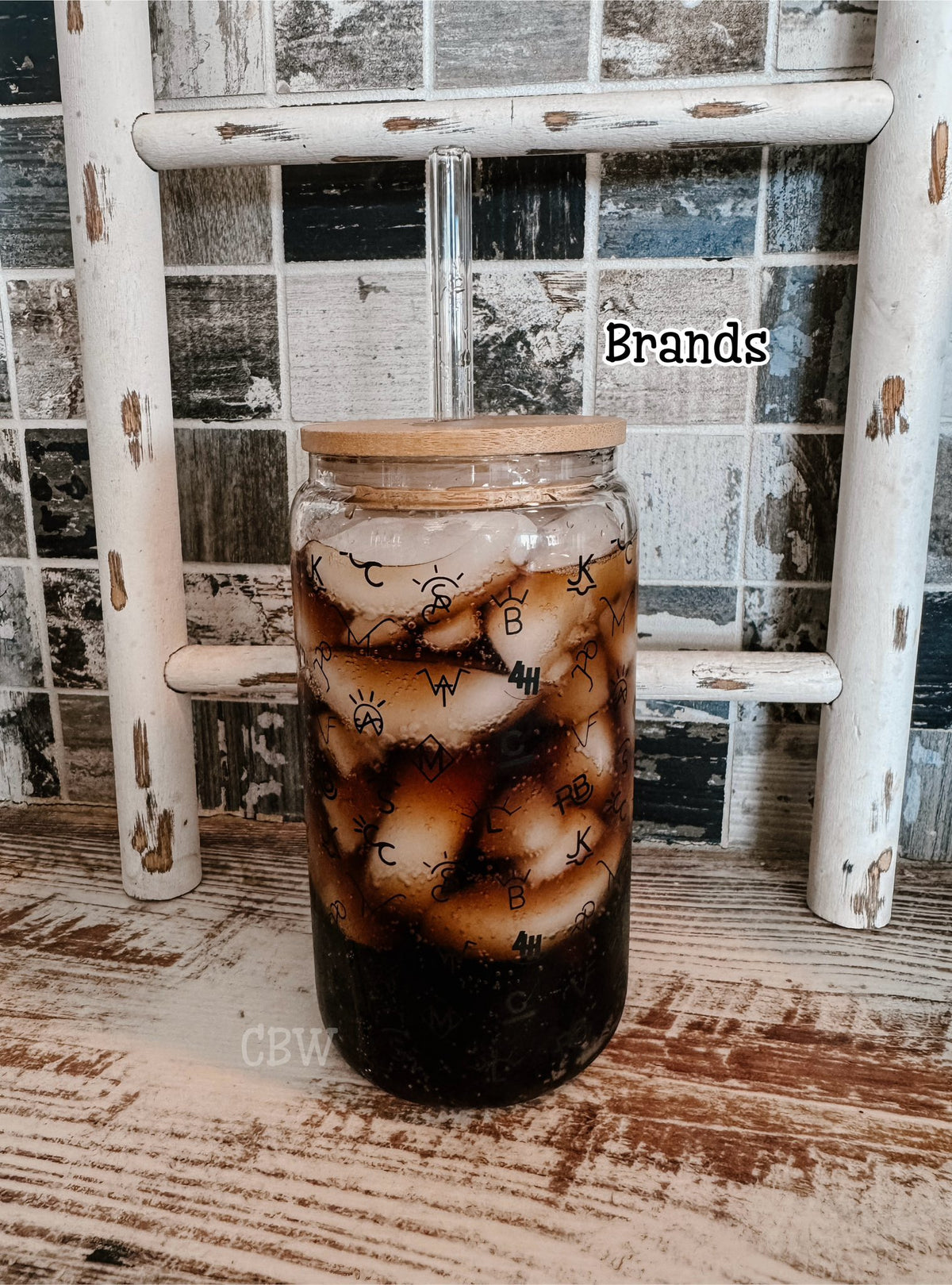 PUNCHY GLASS TUMBLER - CATTLE BRANDS