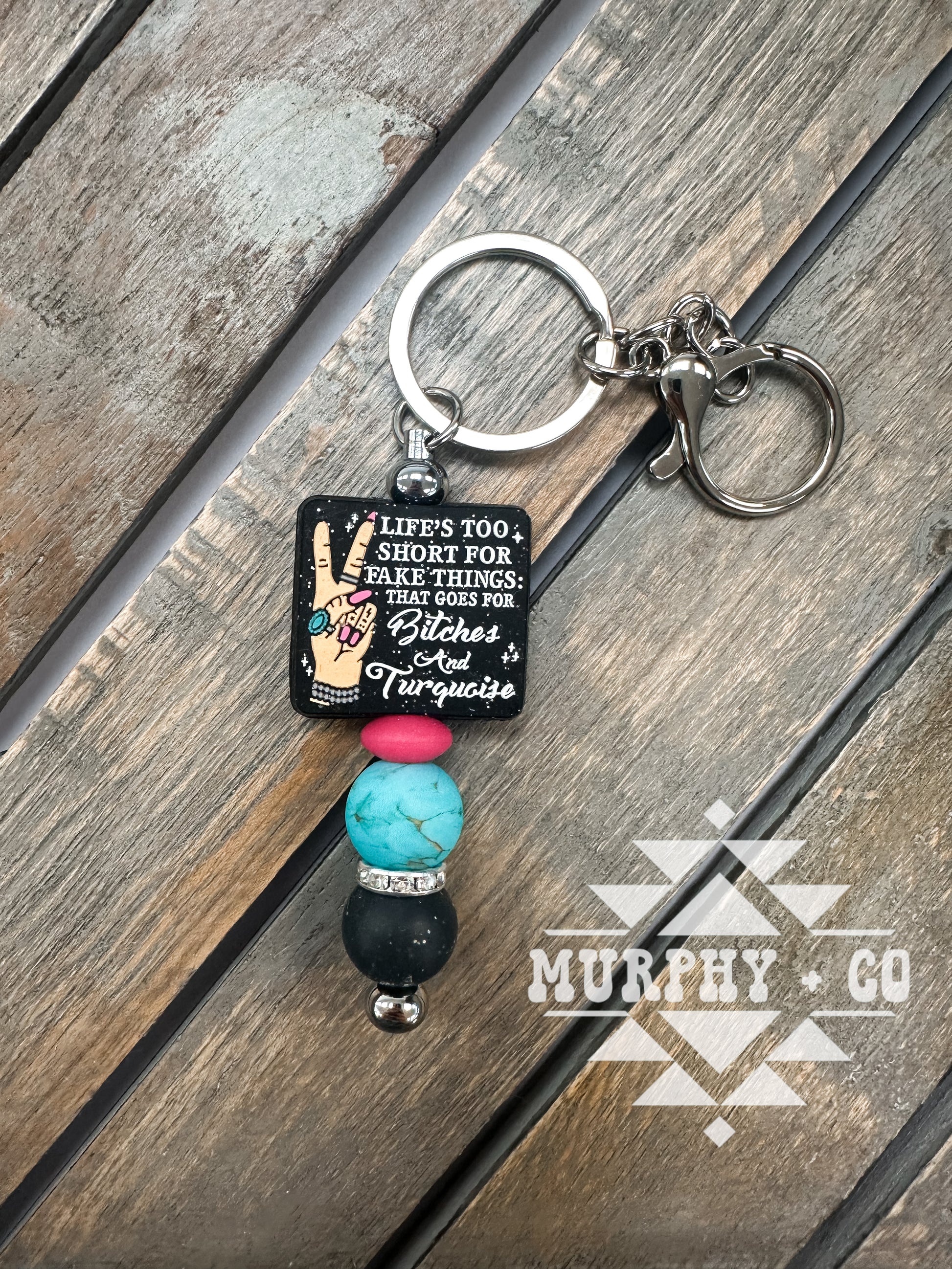 BITCHES + TURQUOISE PEN OR MINI KEYCHAIN