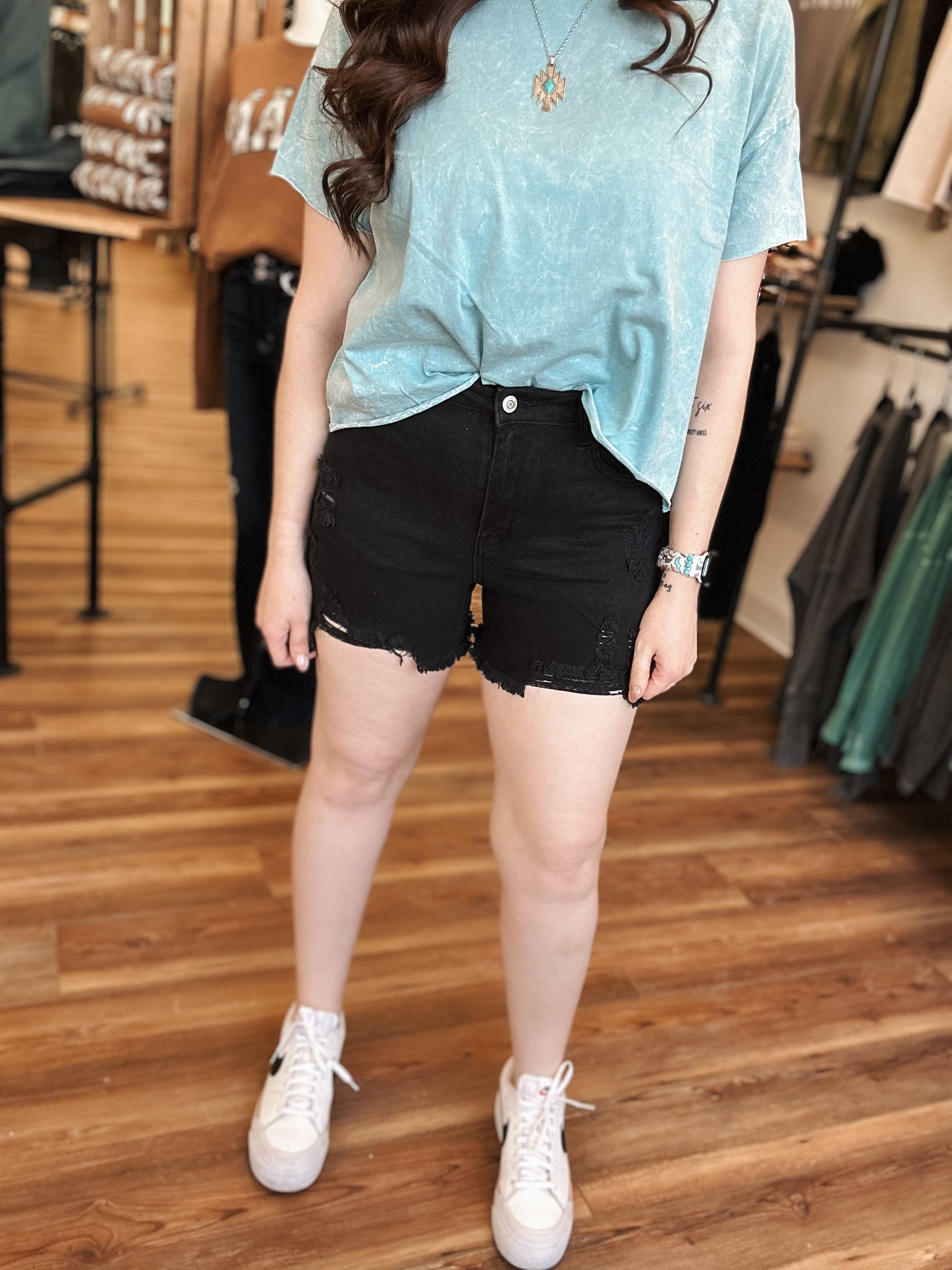 THE HYDE DENIM SHORTS - BLACK