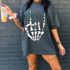 TURQUOISE SKELLIE HAND SHIRT OR SWEATSHIRT
