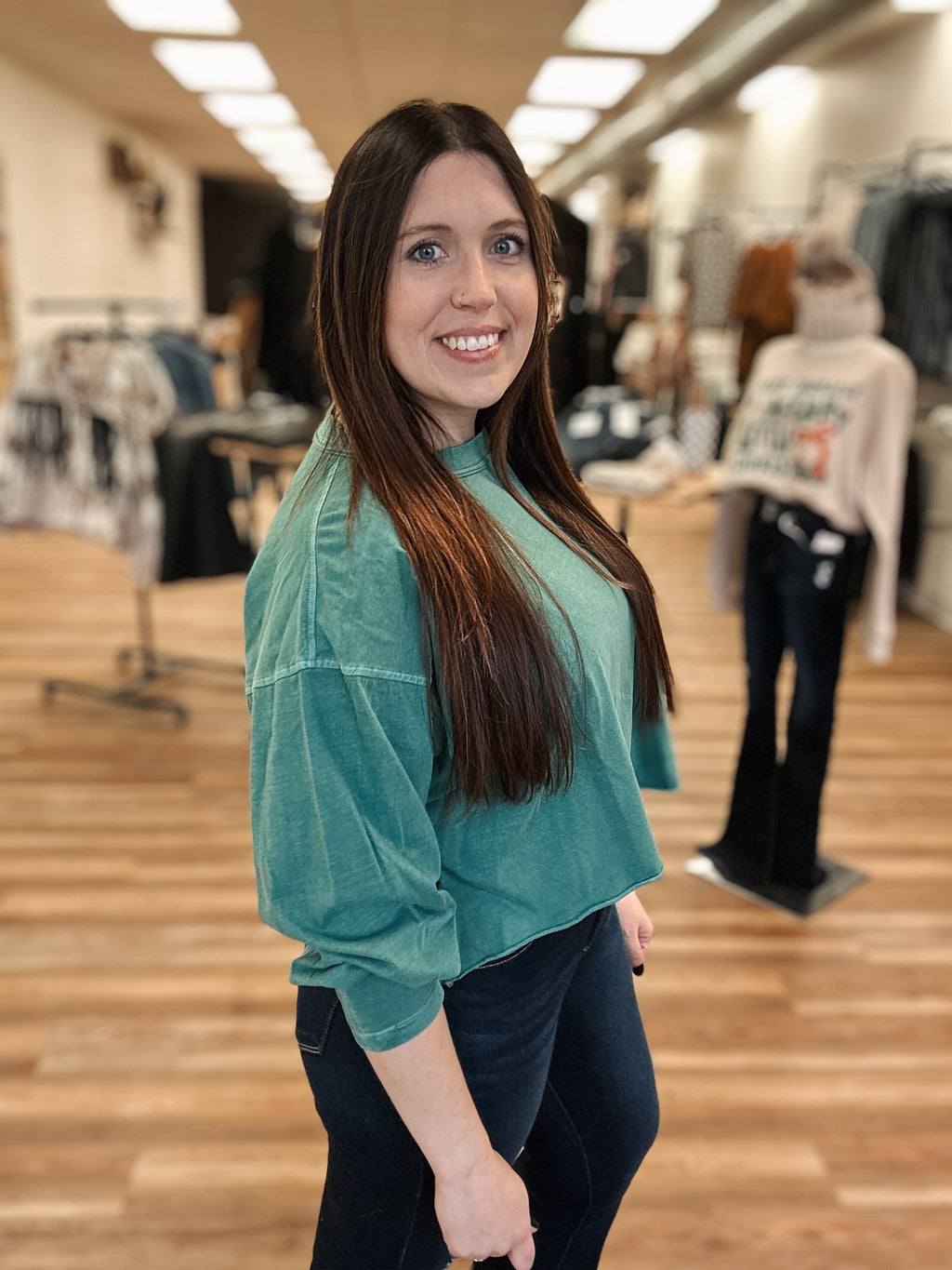 THE NOMAD TOP - DARK GREEN