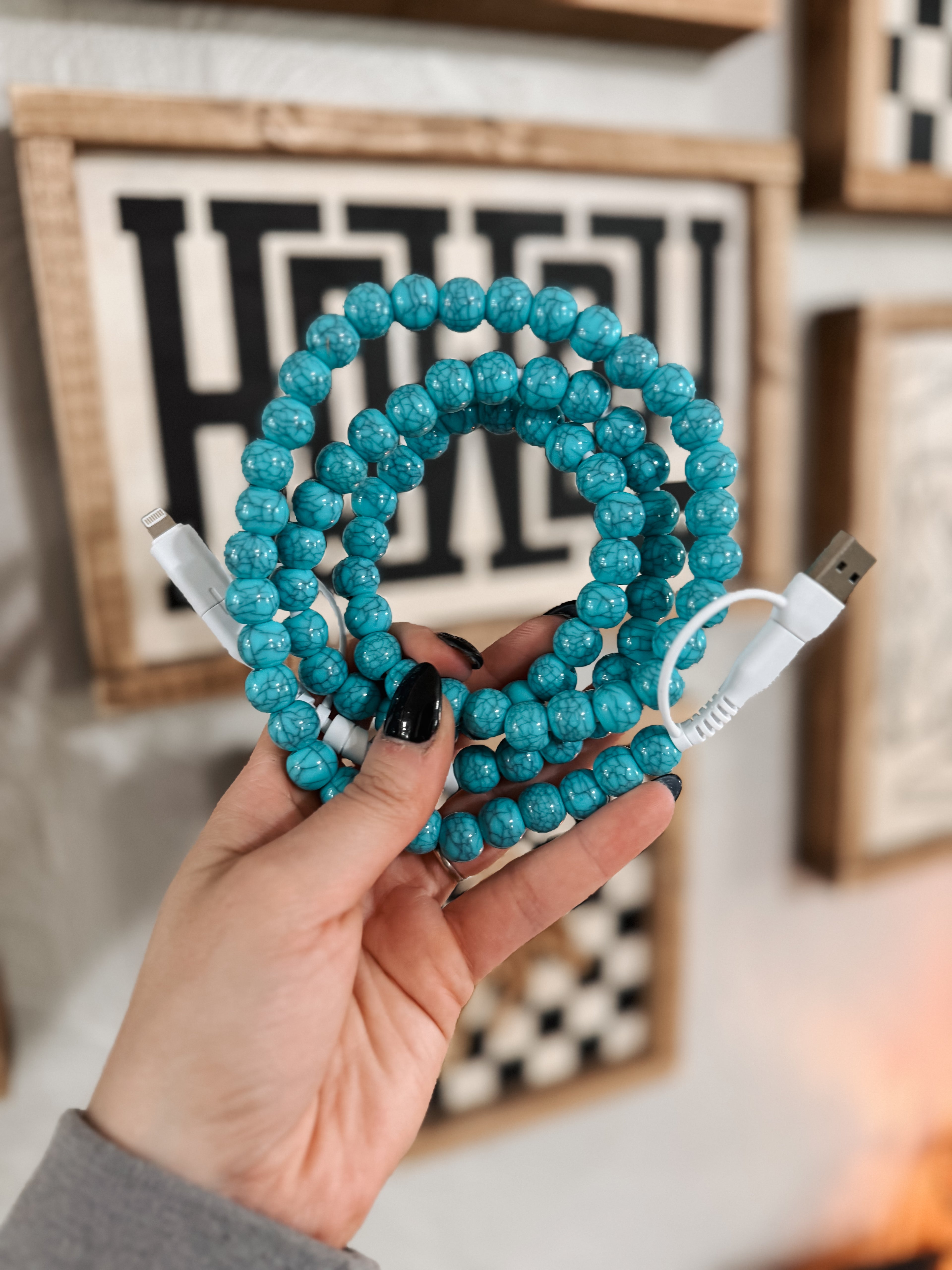 TURQUOISE CHARGING CORD