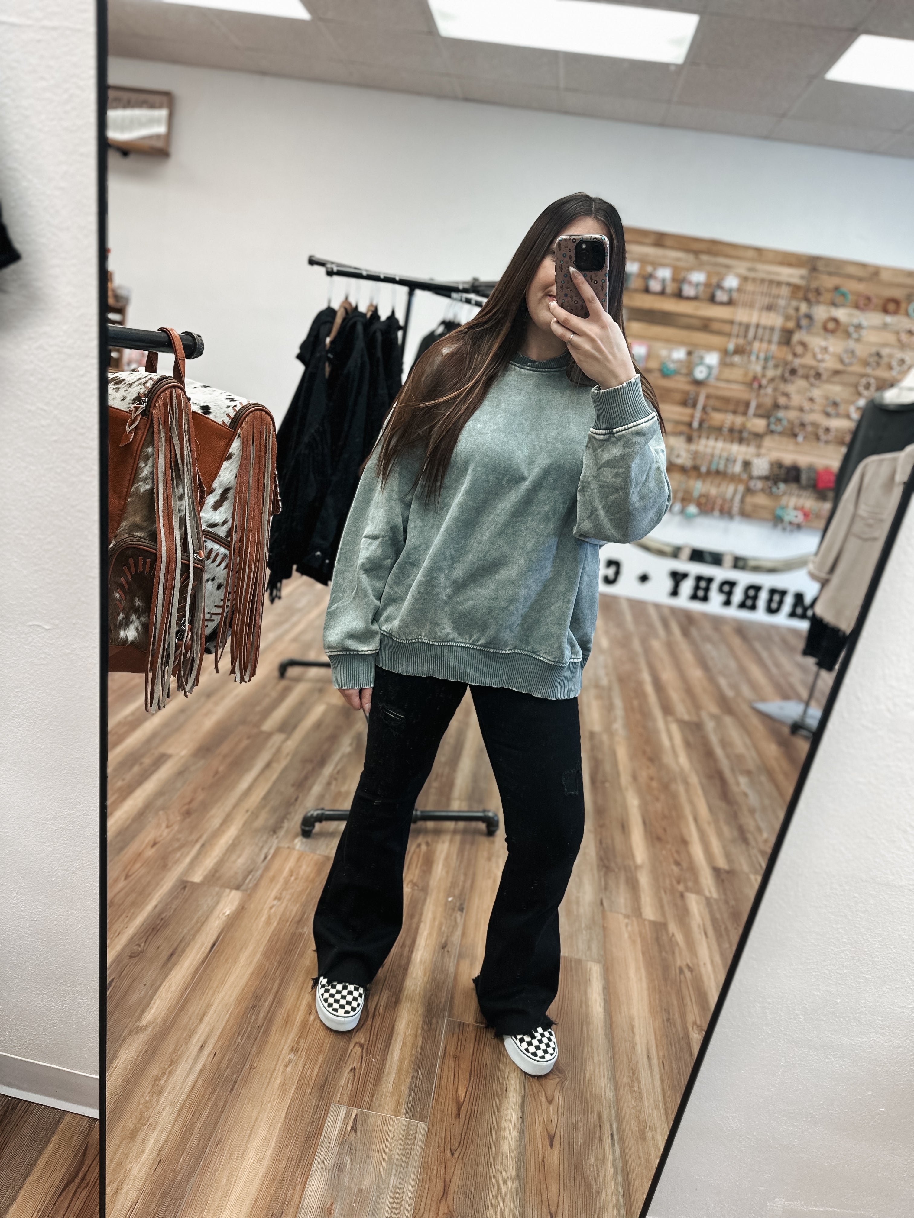 OVERSIZED FLEECE PULLOVER - ASH JADE