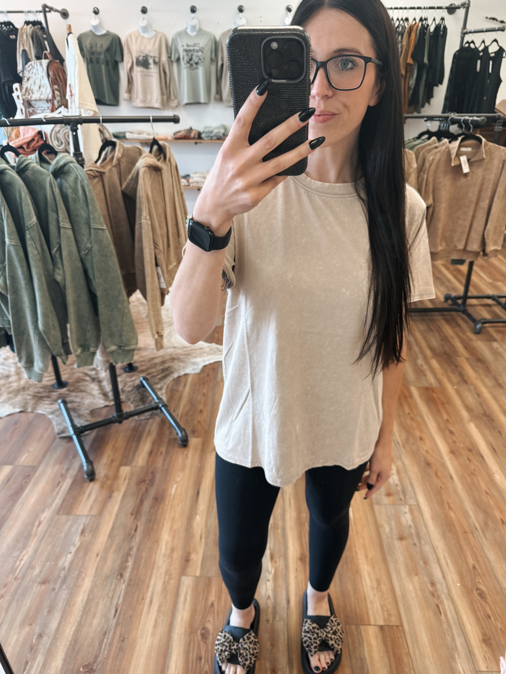 OVERSIZED MINERAL WASH TEE - SAND BEIGE