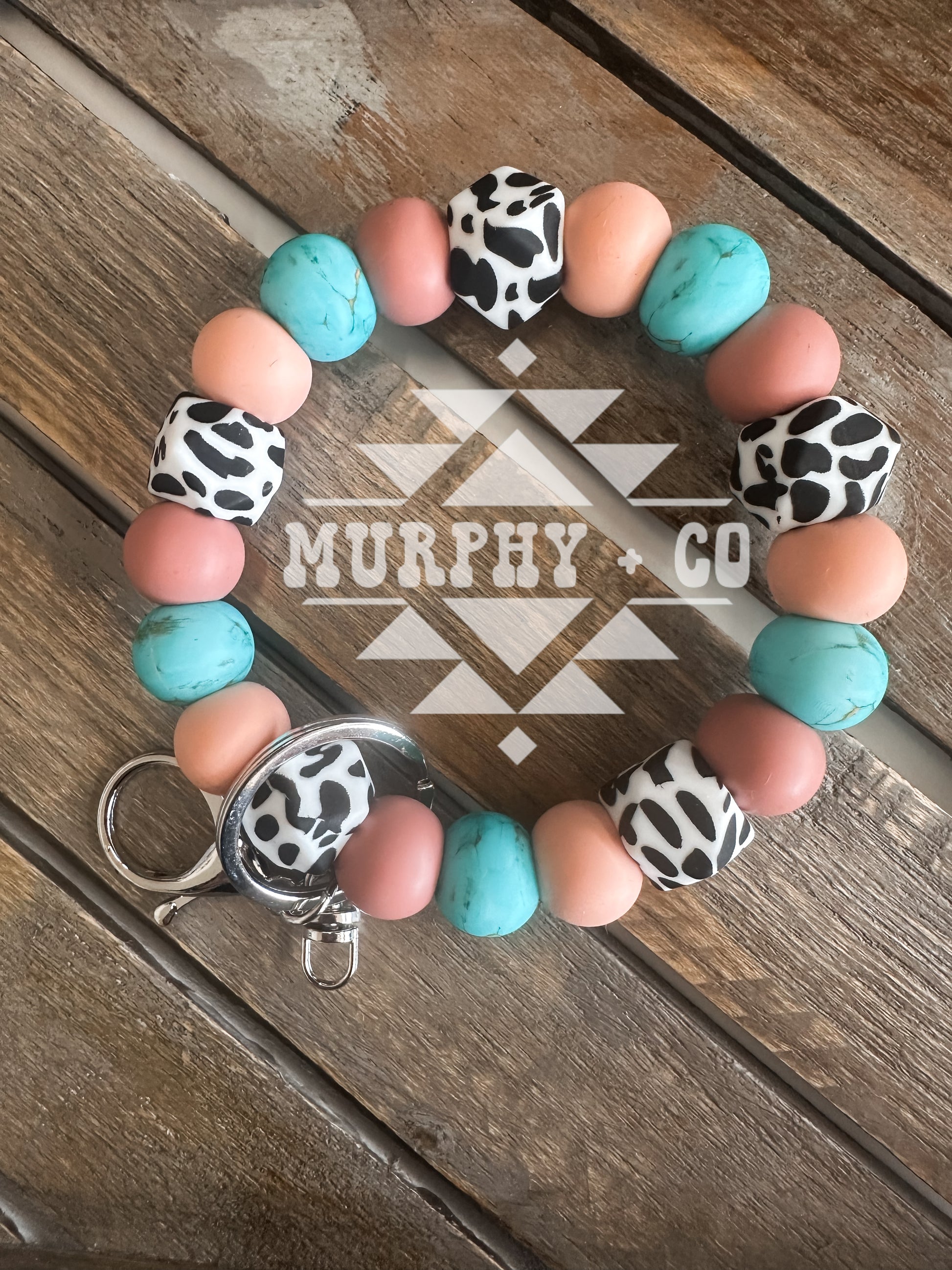 DUSTY ROSE COWPRINT WRISTLET