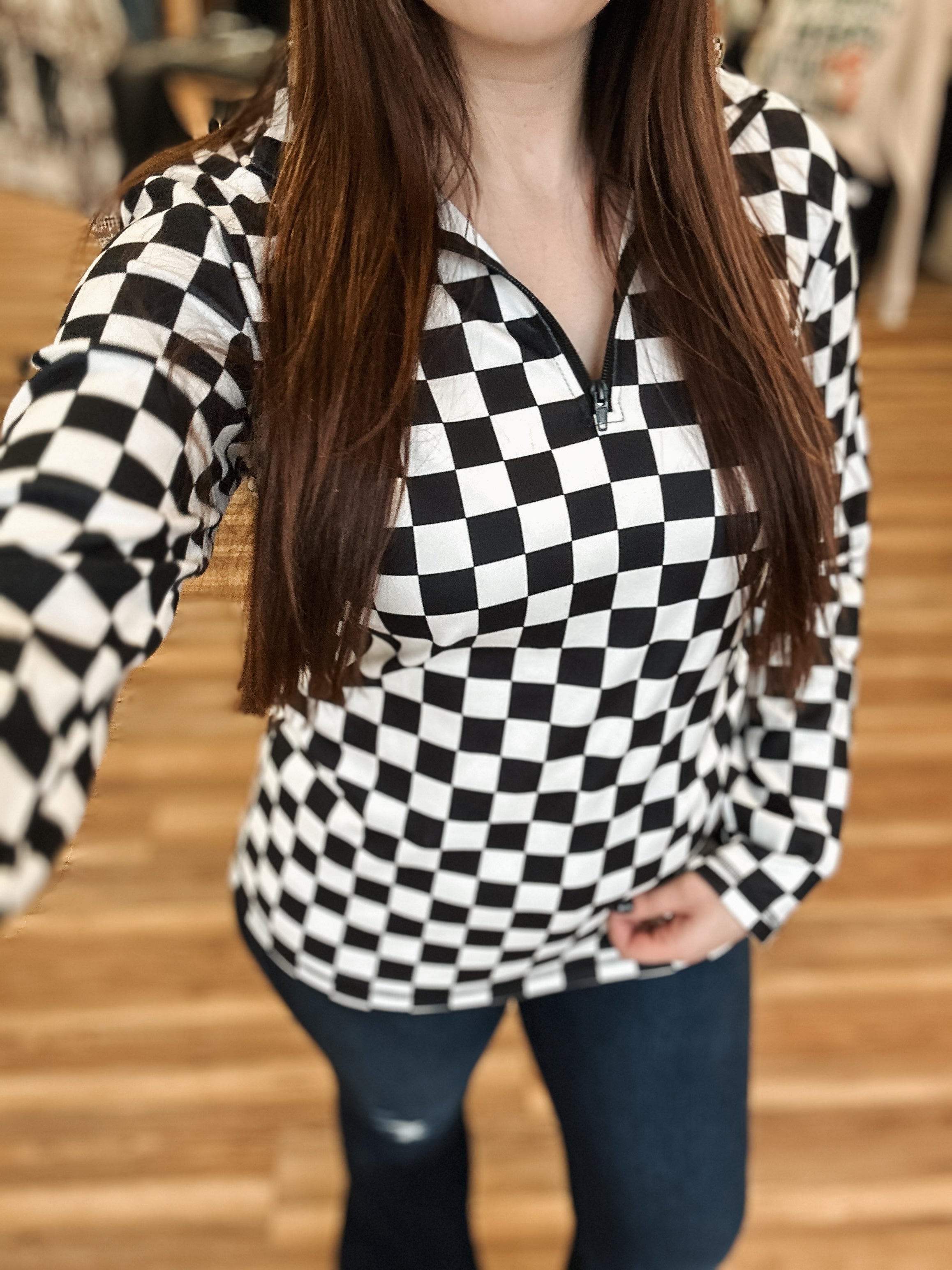 CHECKED IN PULLOVER