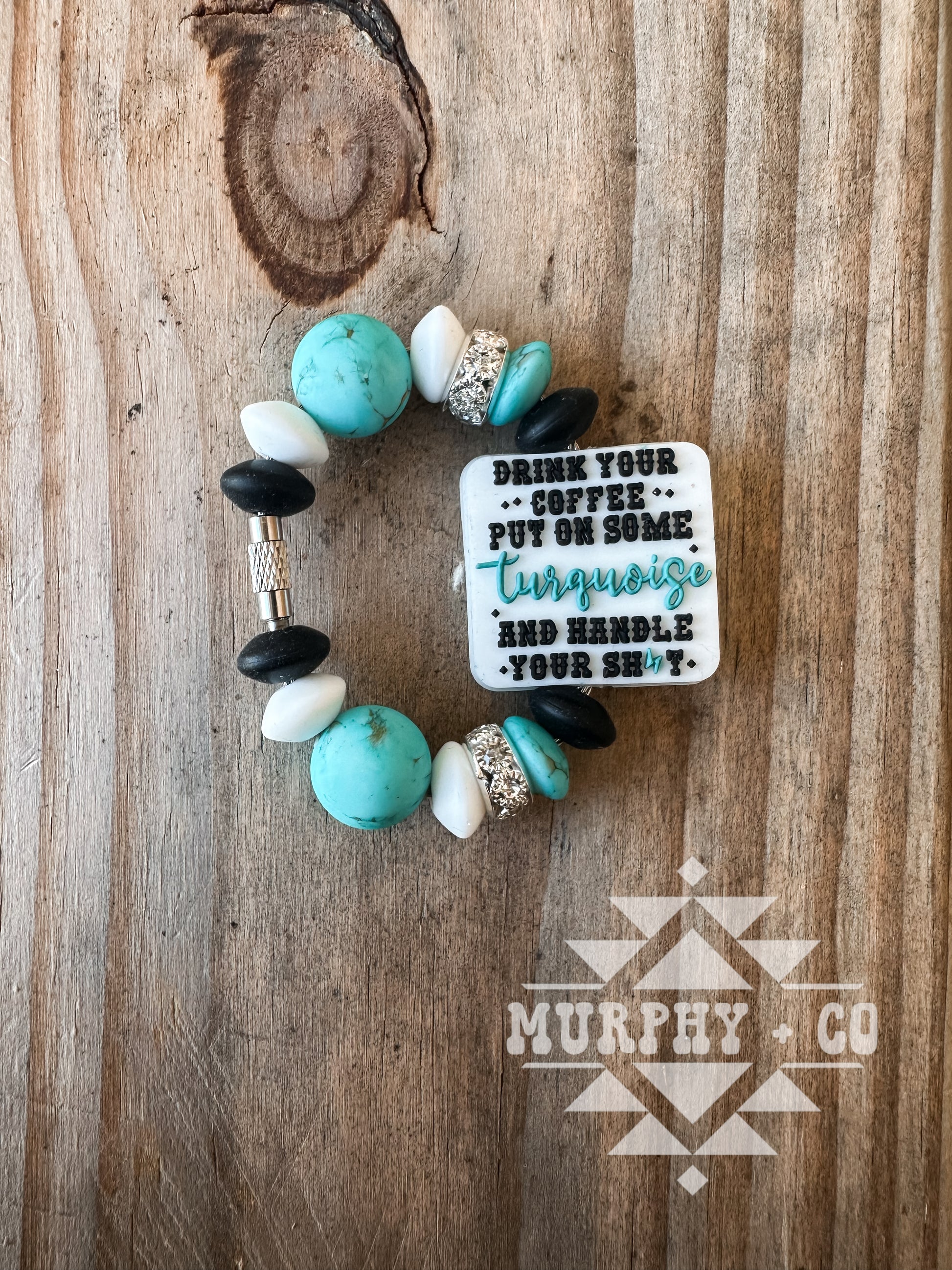 PUT YOUR TURQUOISE ON CUP CHARM- WHITE