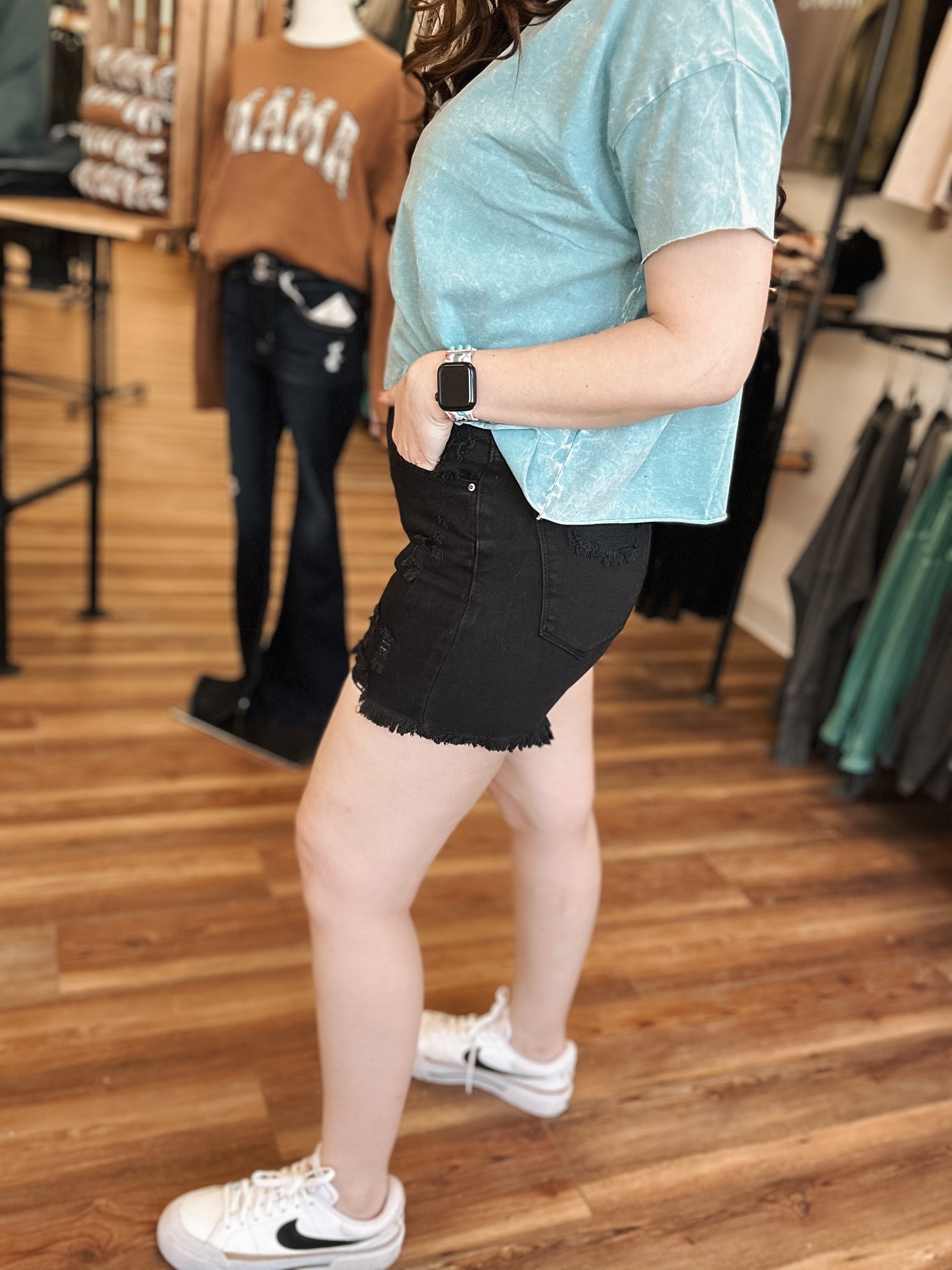 THE HYDE DENIM SHORTS - BLACK