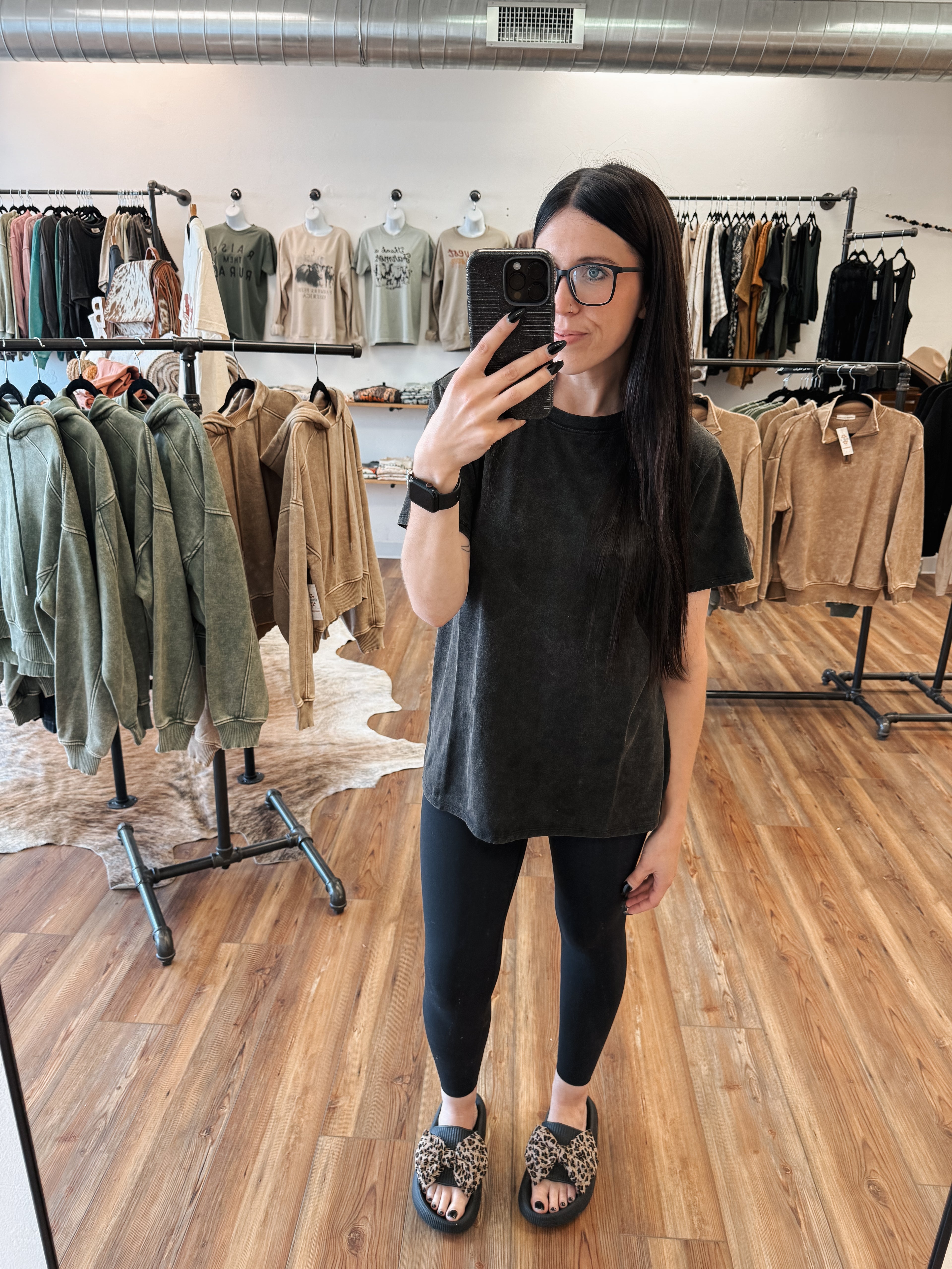 OVERSIZED MINERAL WASH TEE - ASH BLACK