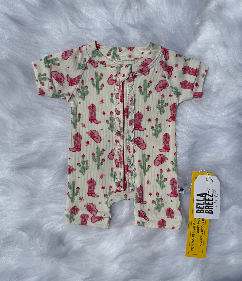 Coastal Cowgirl Ruffled Bamboo Shortie Romper