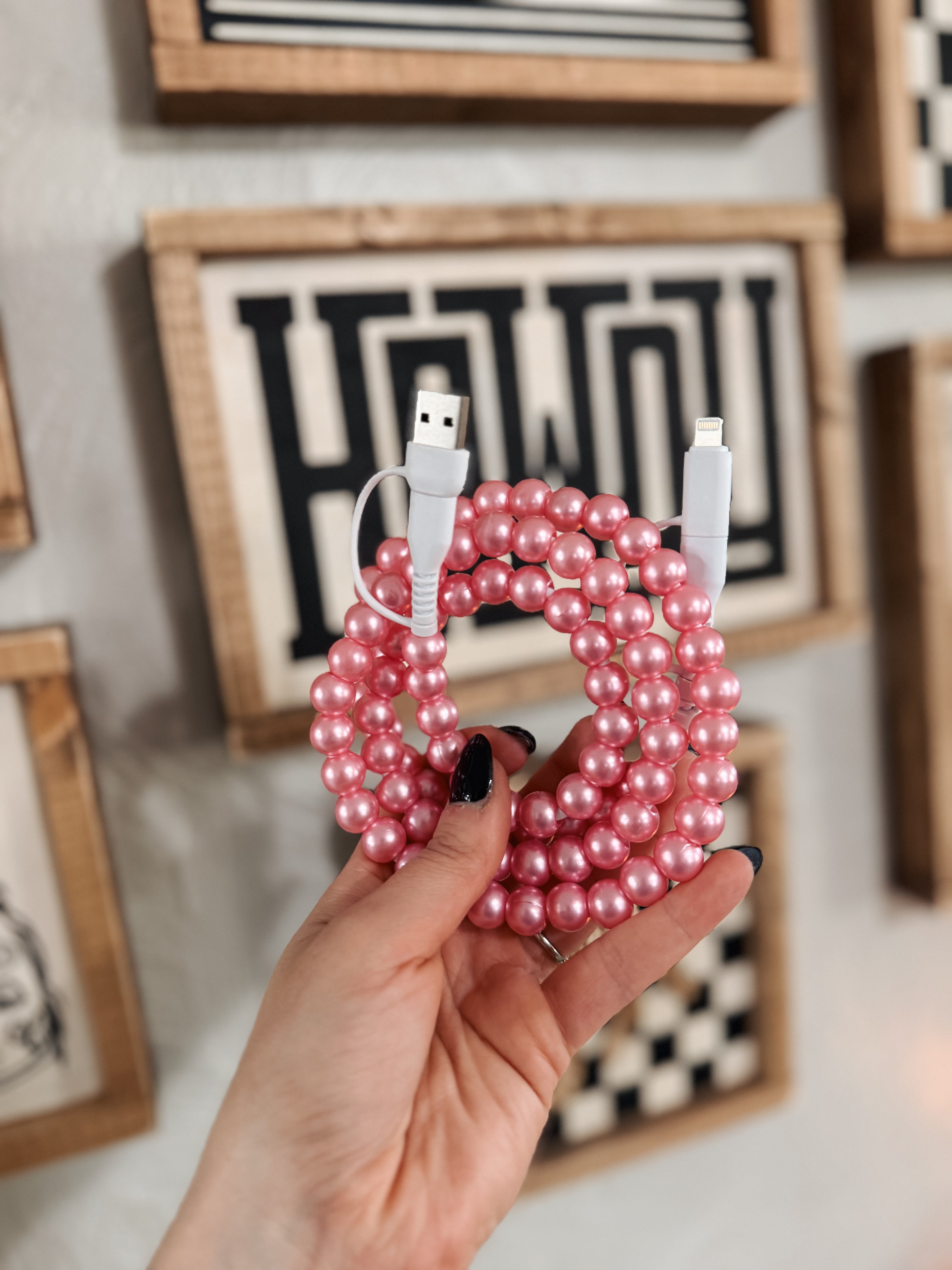 PINK PEARL CHARGING CORD