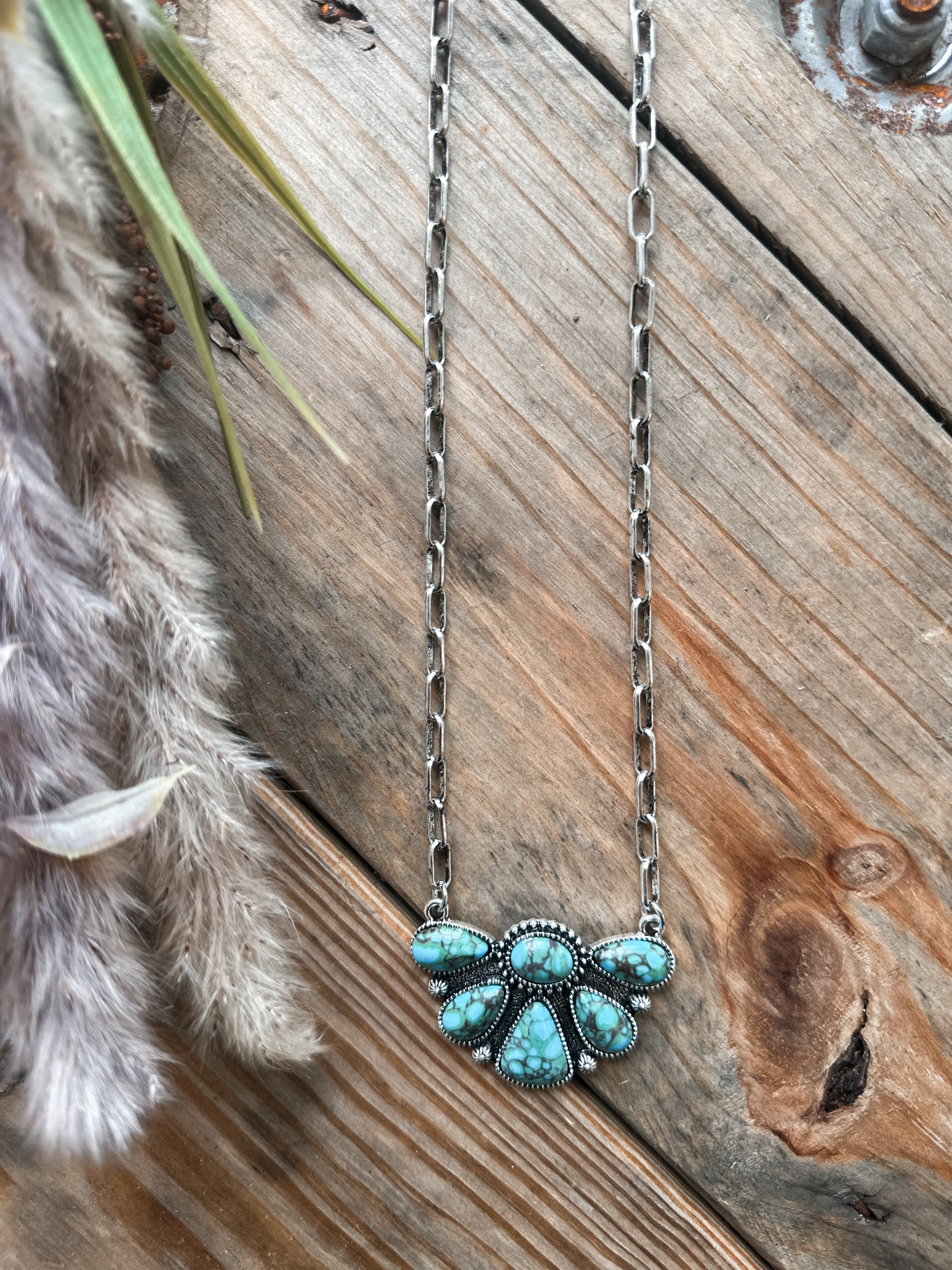 TURQUOISE TOMBSTONE NECKLACE
