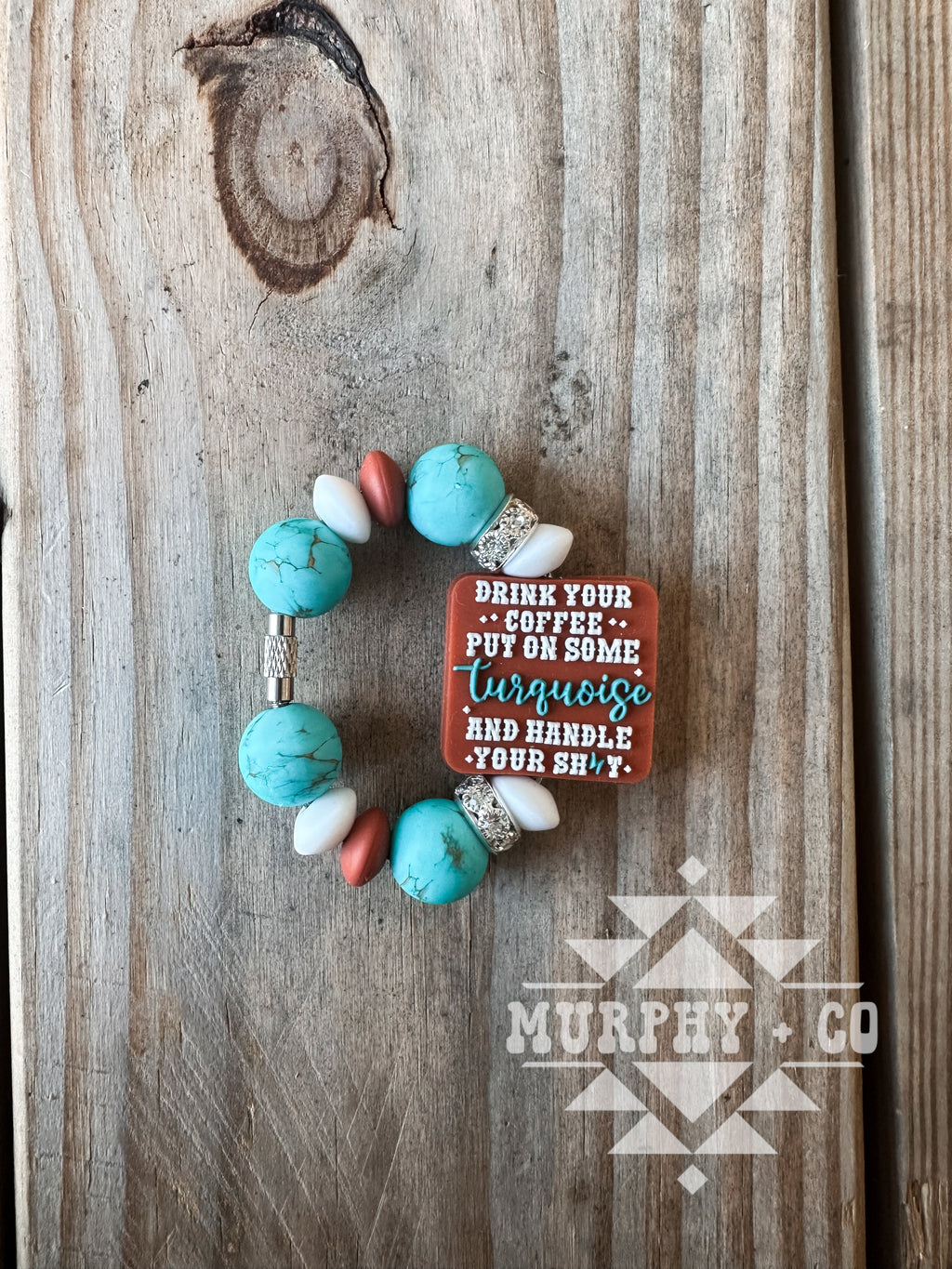 PUT YOUR TURQUOISE ON CUP CHARM- RUST