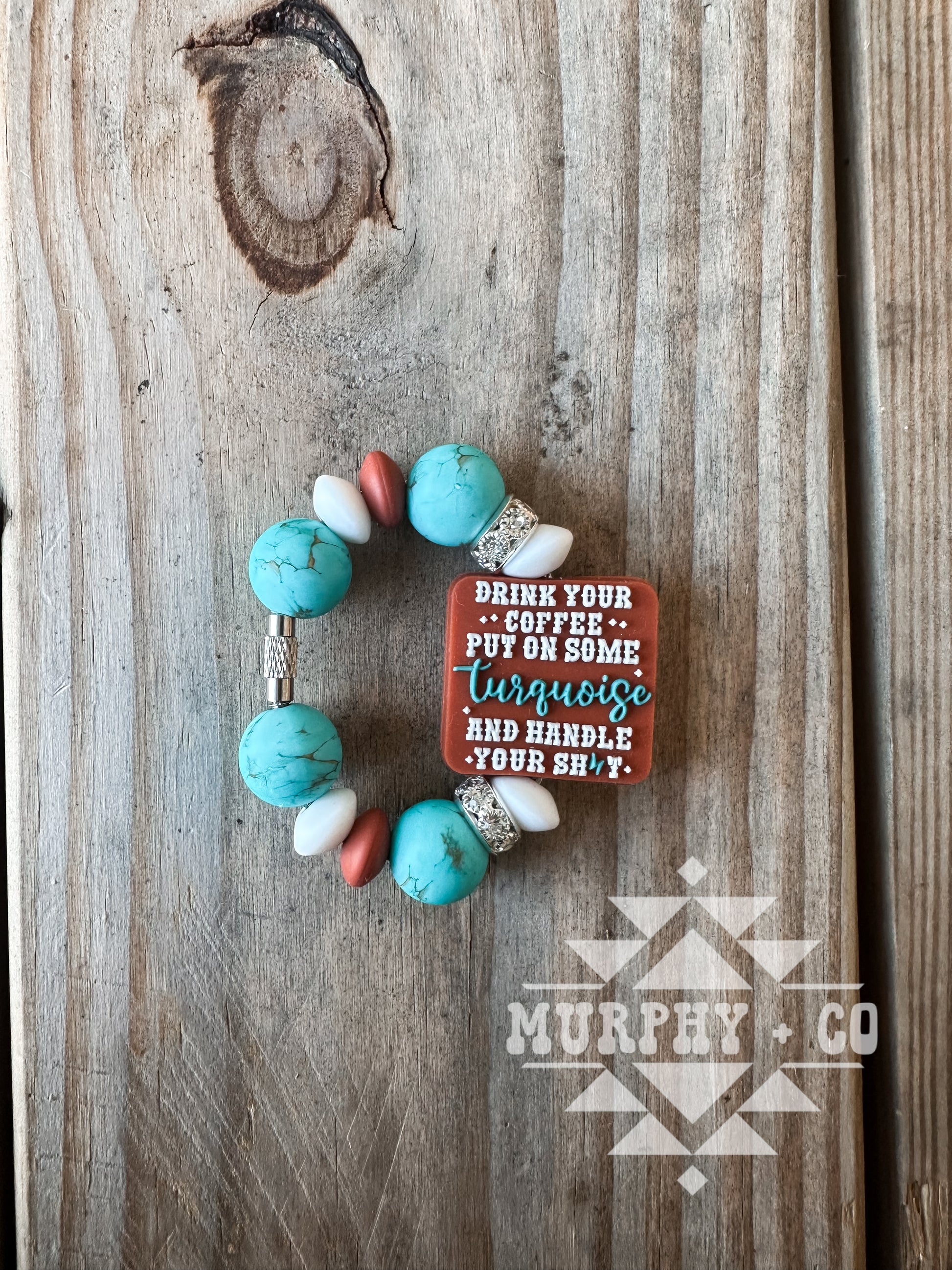 PUT YOUR TURQUOISE ON CUP CHARM- RUST