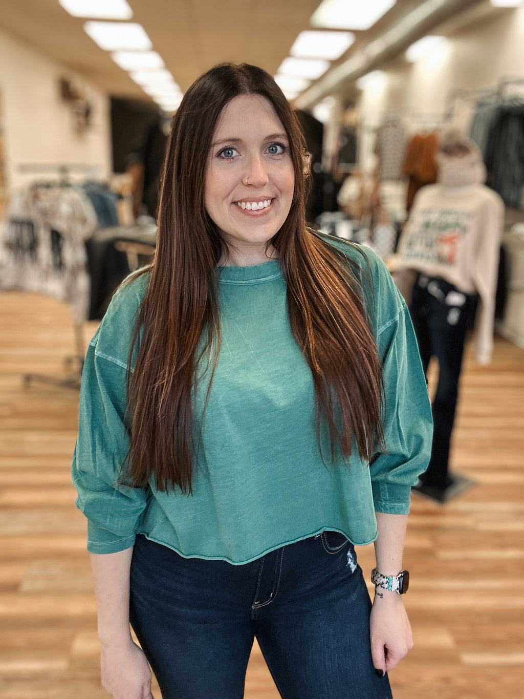 THE NOMAD TOP - DARK GREEN