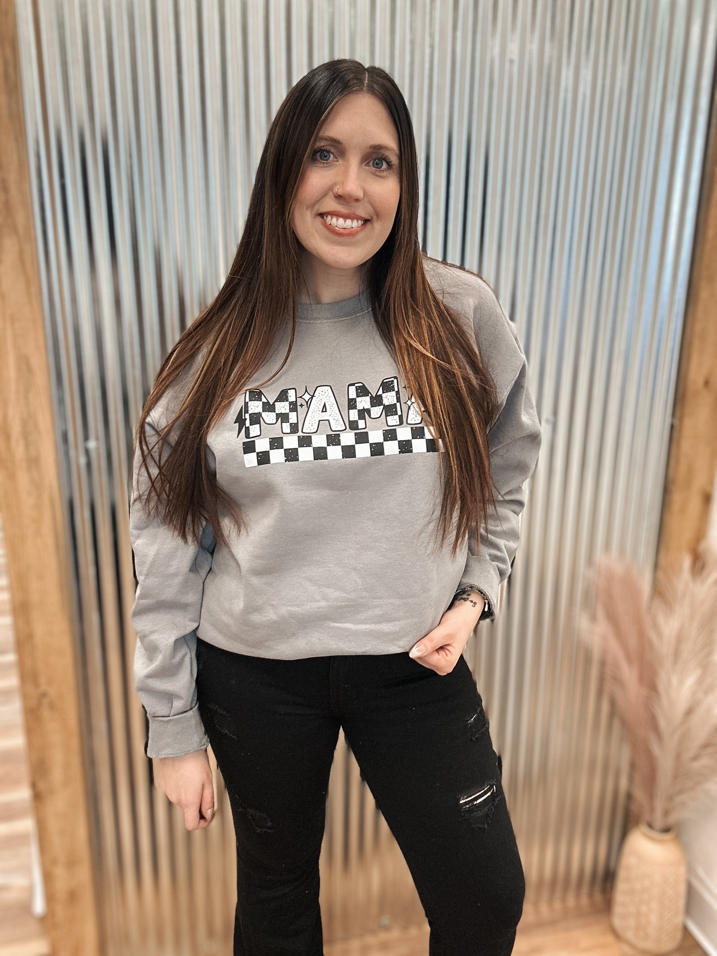 CHECKED OUT MAMA CREWNECK