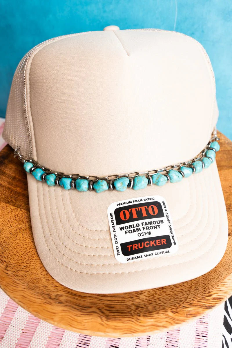 TURQUOISE NUGGET HAT CHAIN