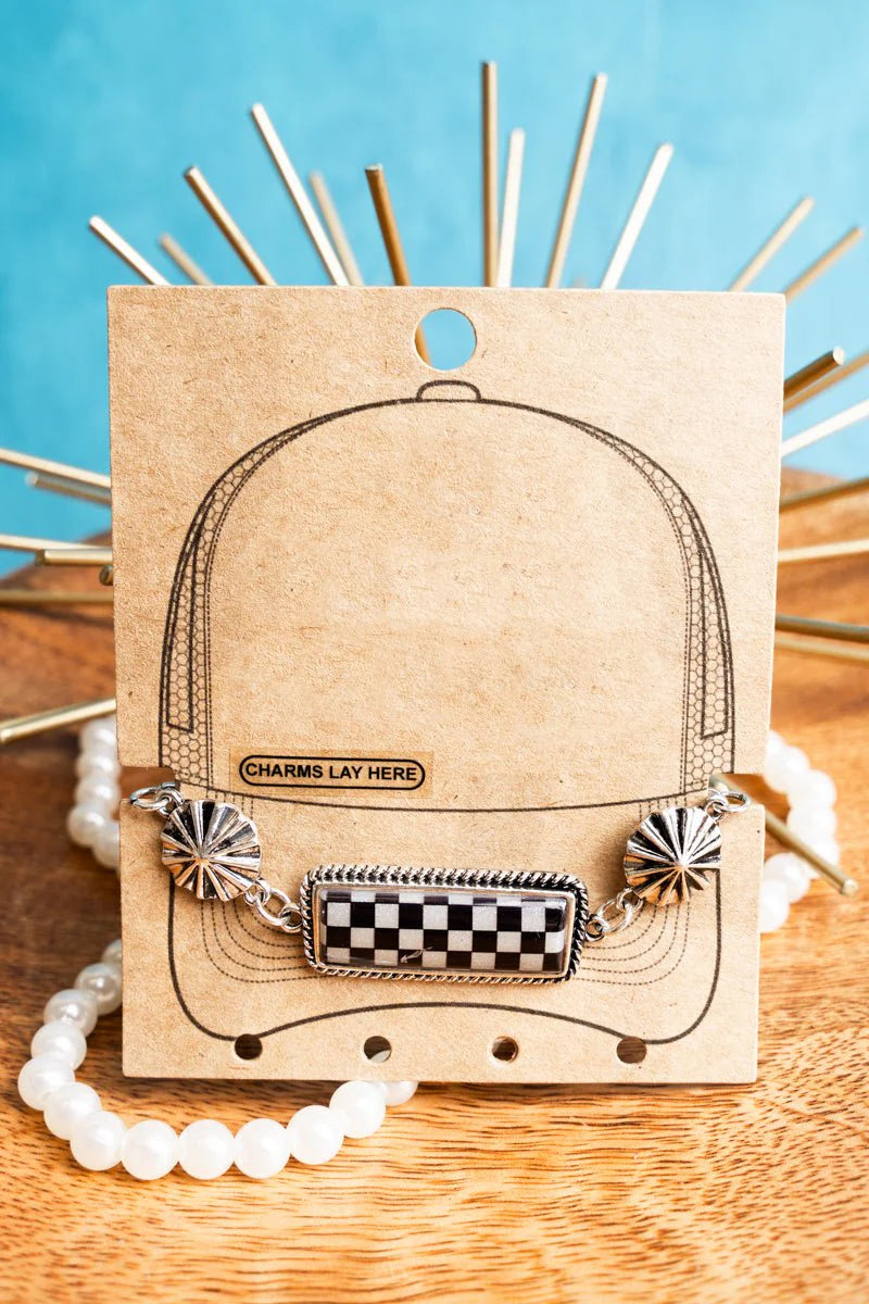 BLACK CHECKER HAT CHAIN