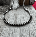 Pick your Size & Length - Silver Beads Necklace
