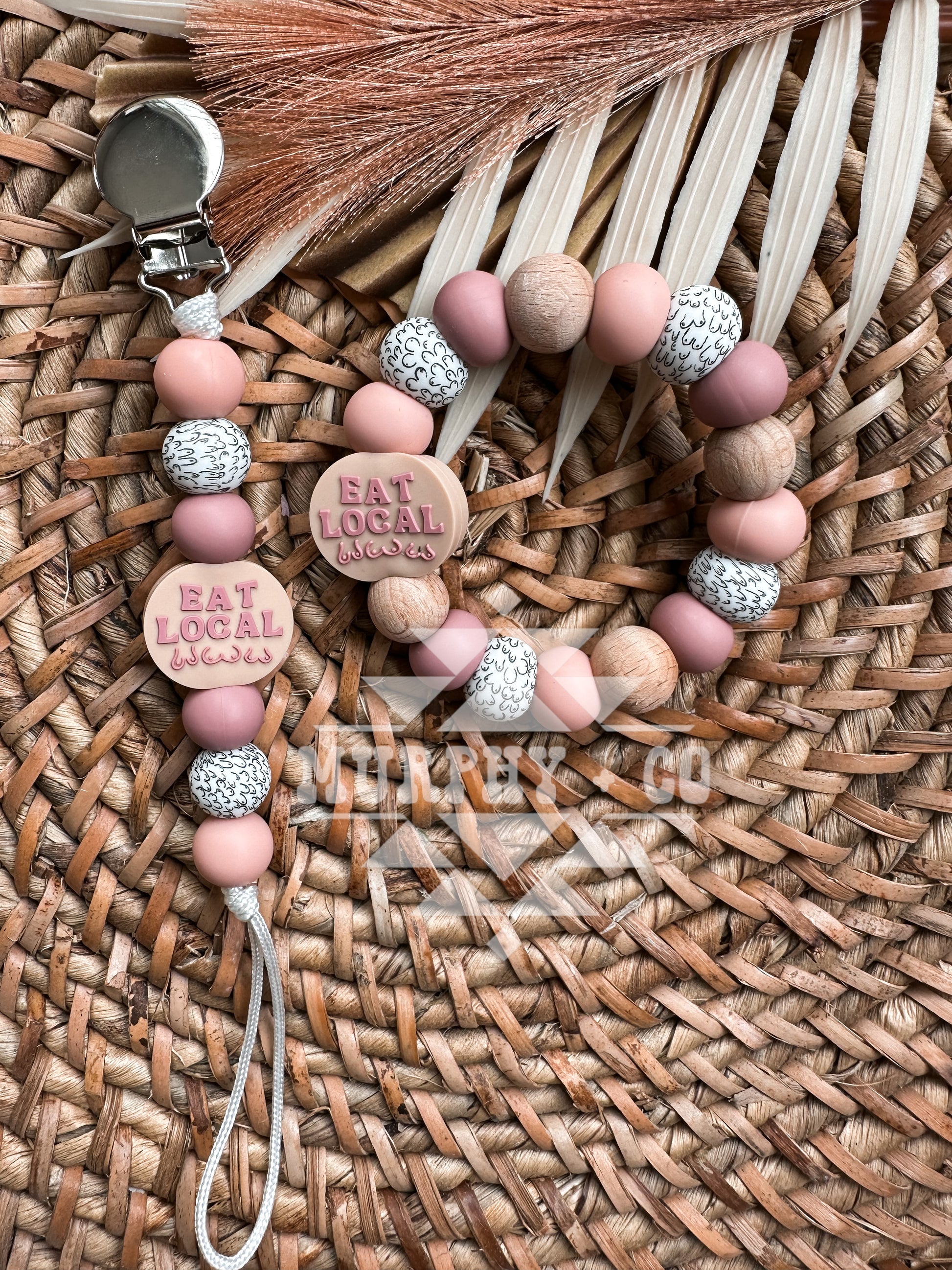 TAN + MAUVE EAT LOCAL TEETHING SET